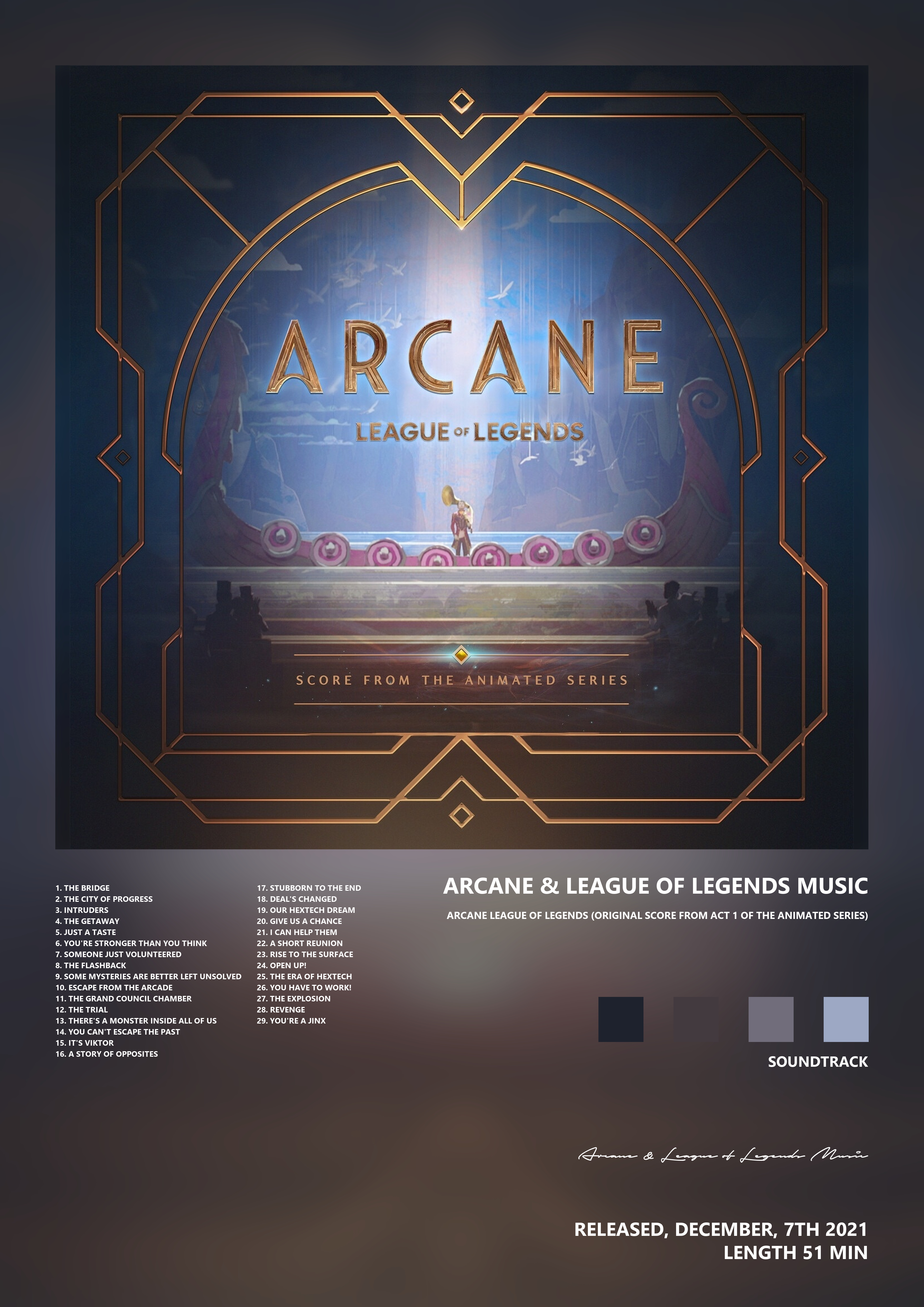 Music poster: Arcane League of Legends Music - Arcane League of Legends Original Score from Act 1 of the Animated Series