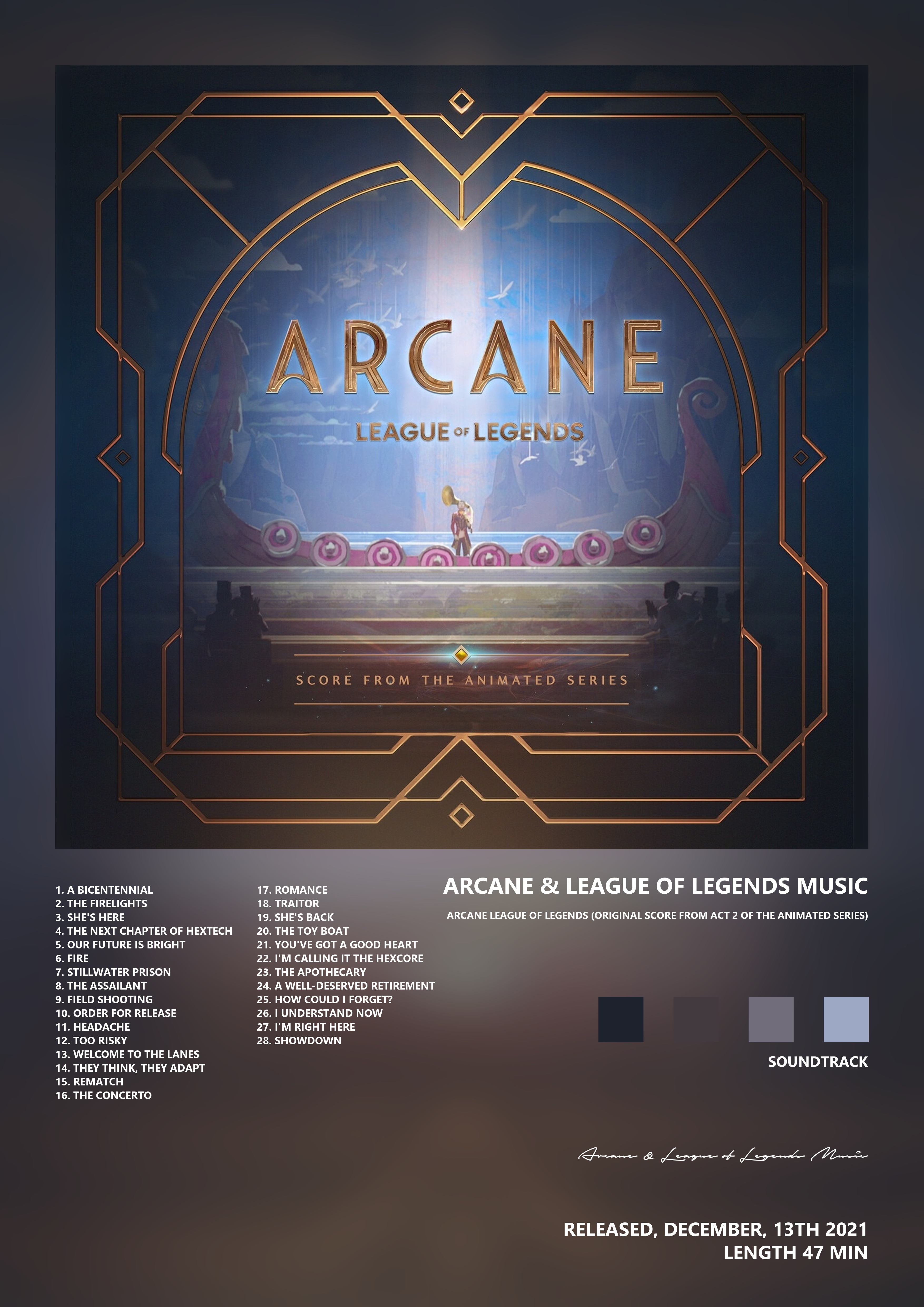 Music poster: Arcane League of Legends Music - Arcane League of Legends Original Score from Act 2 of the Animated Series