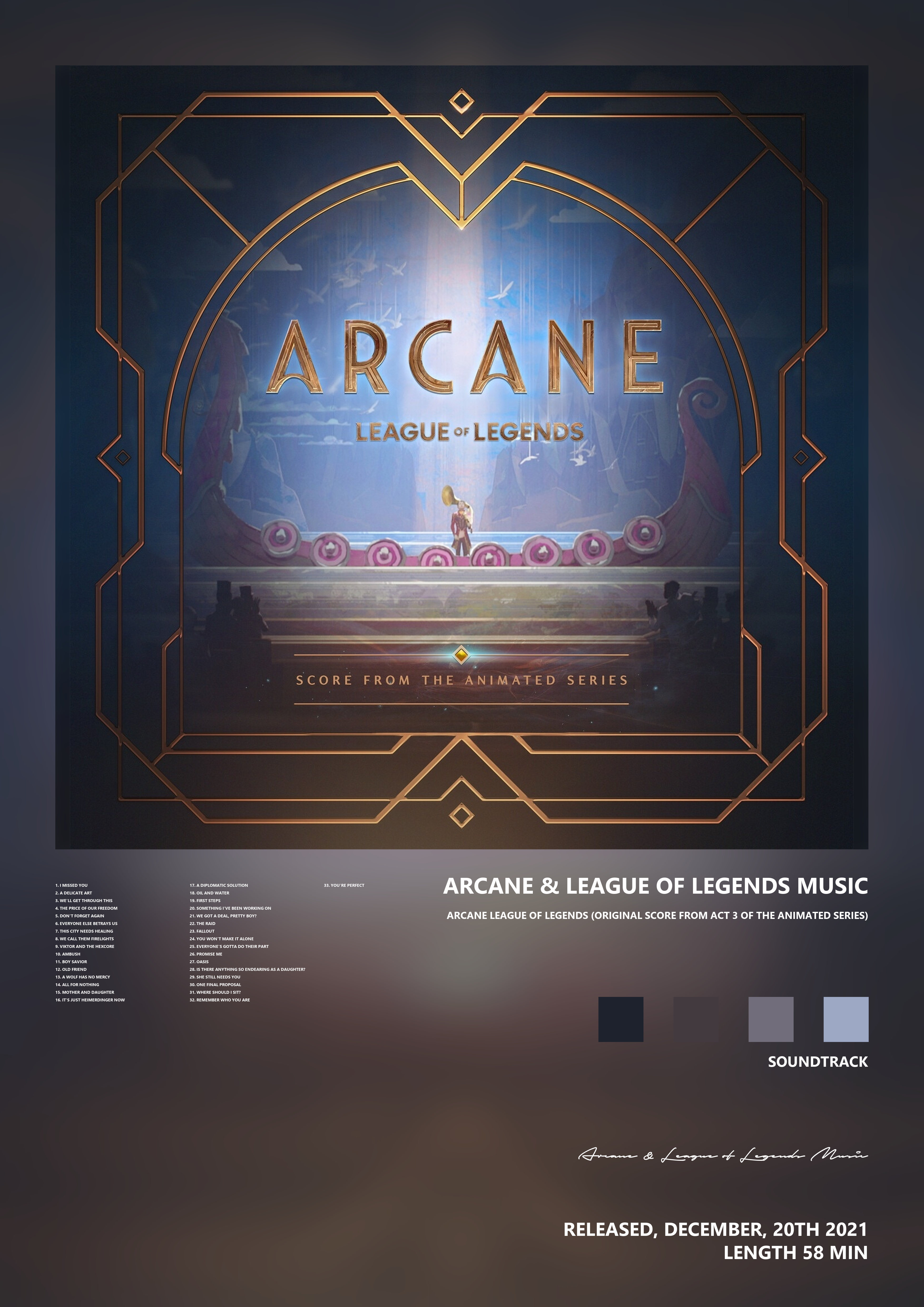 Music poster: Arcane League of Legends Music - Arcane League of Legends Original Score from Act 3 of the Animated Series