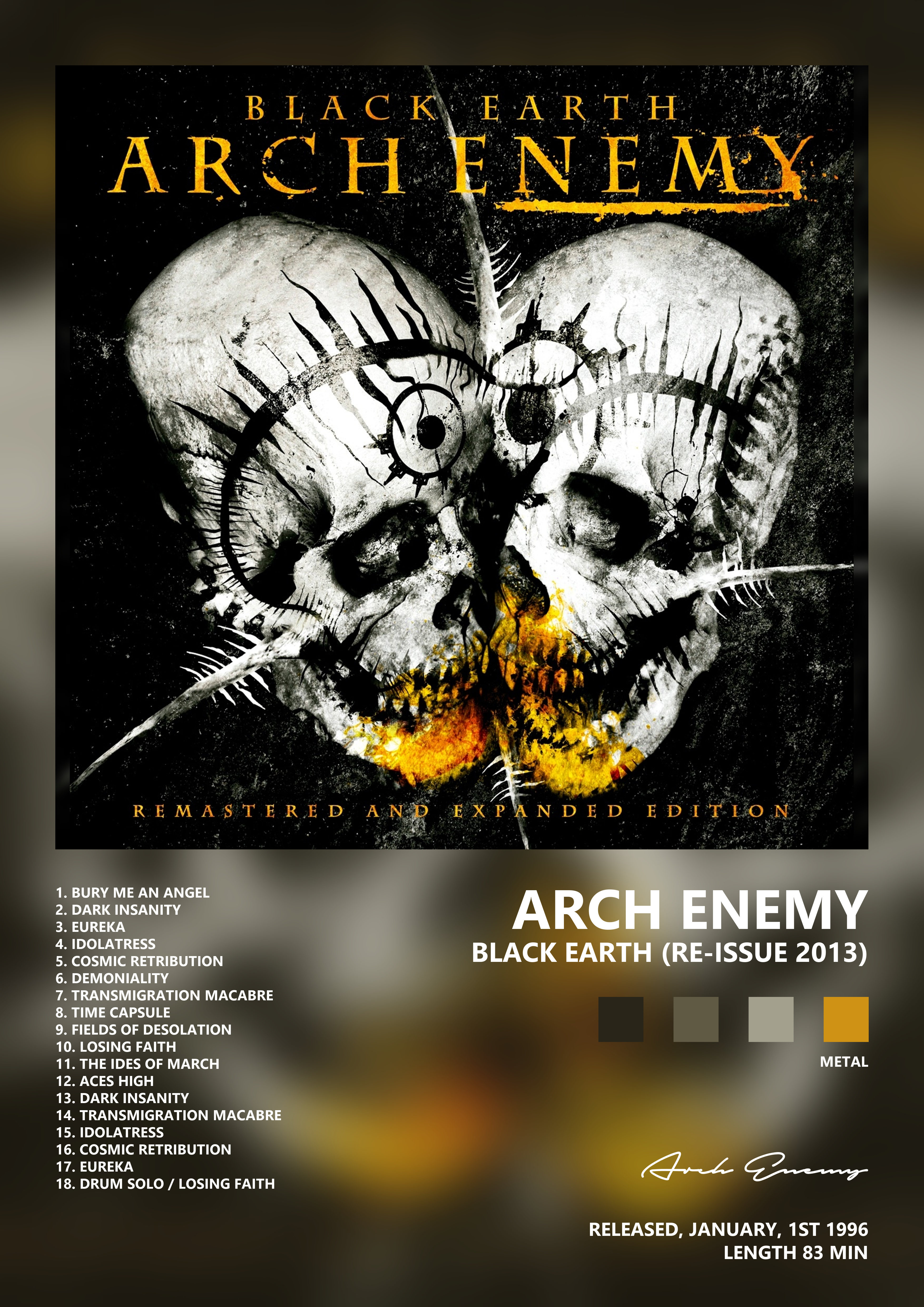 Music poster: Arch Enemy - Black Earth Re-issue 2013