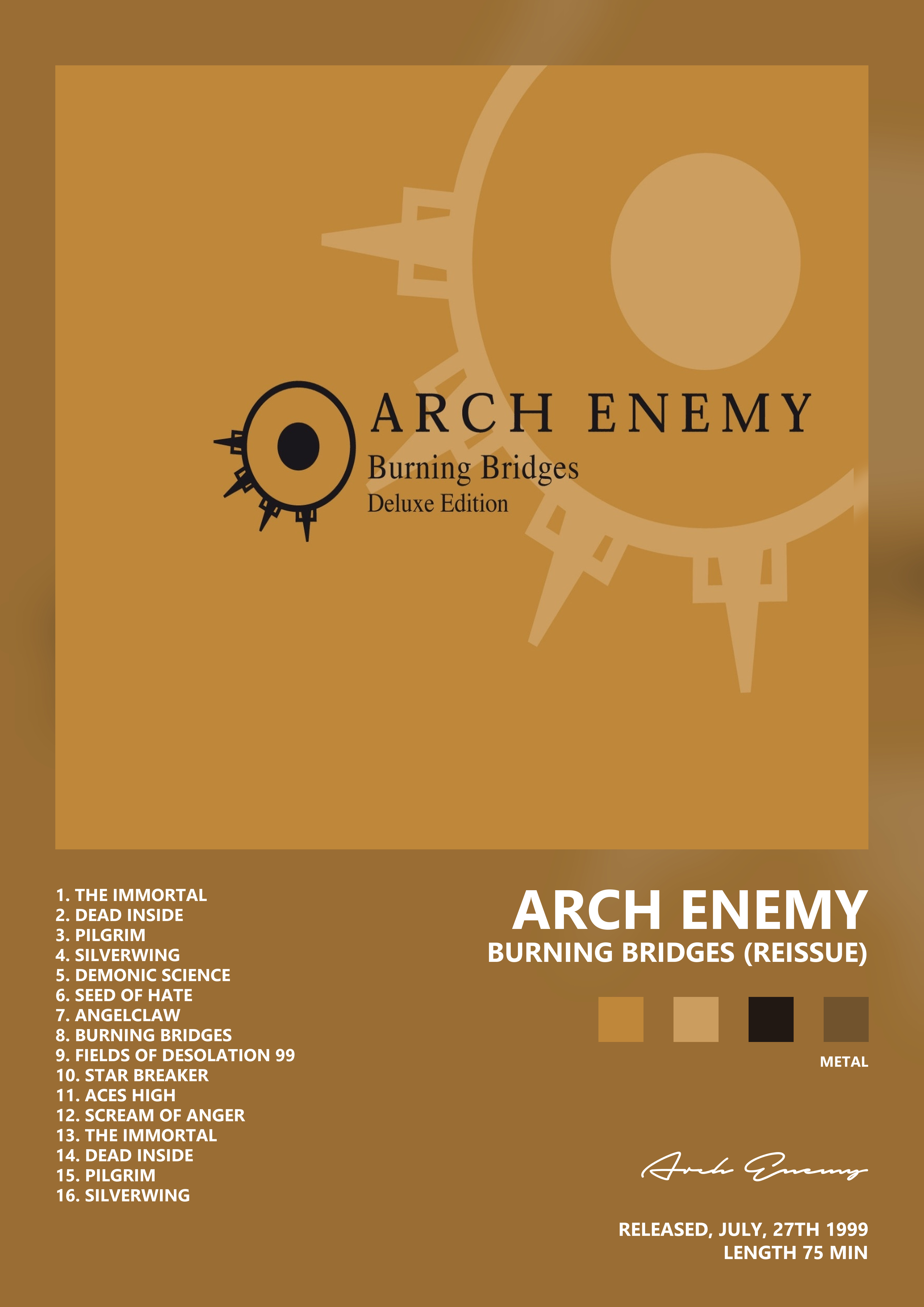 Music poster: Arch Enemy - Burning Bridges Reissue