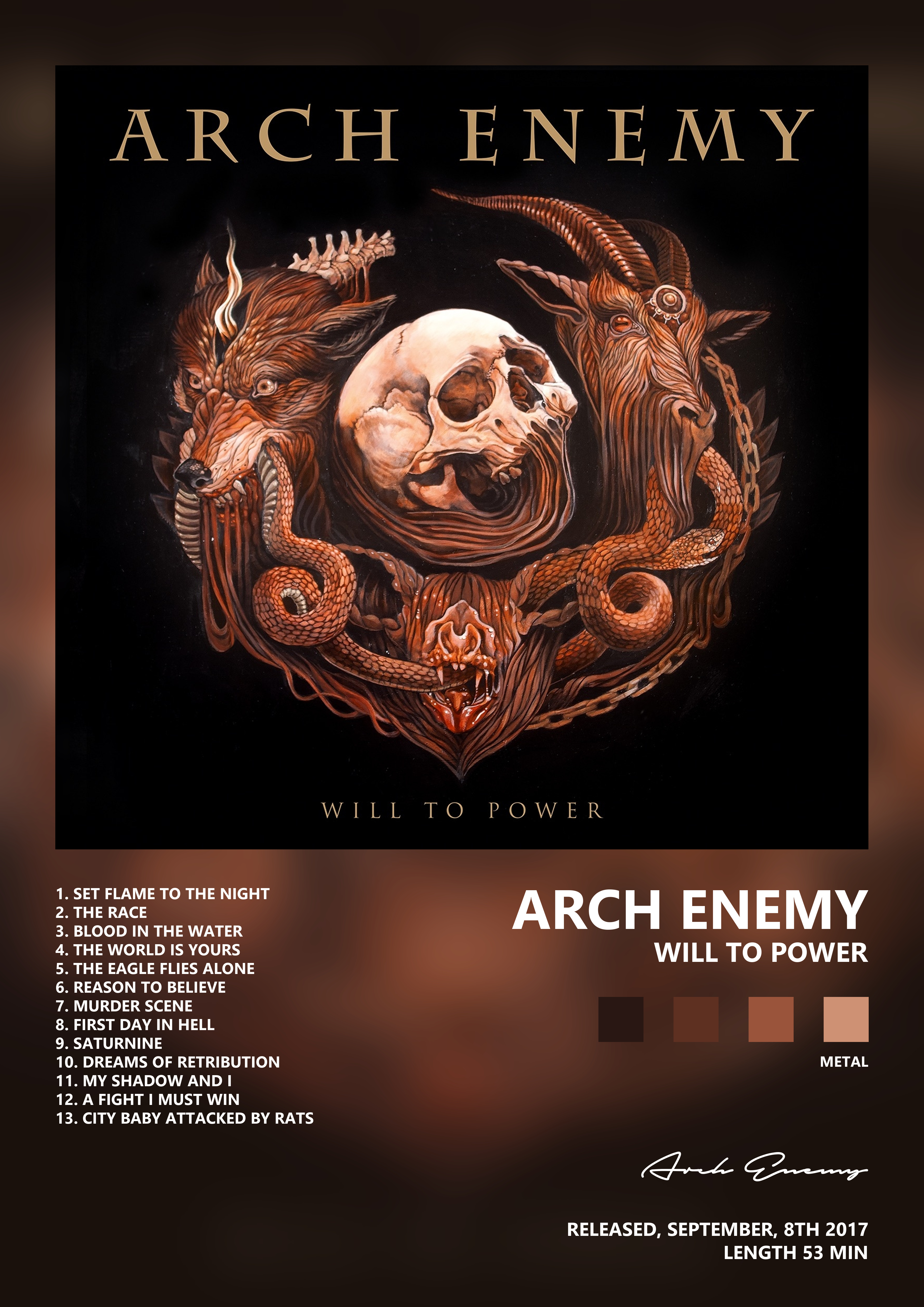 Music poster: Arch Enemy - Will To Power