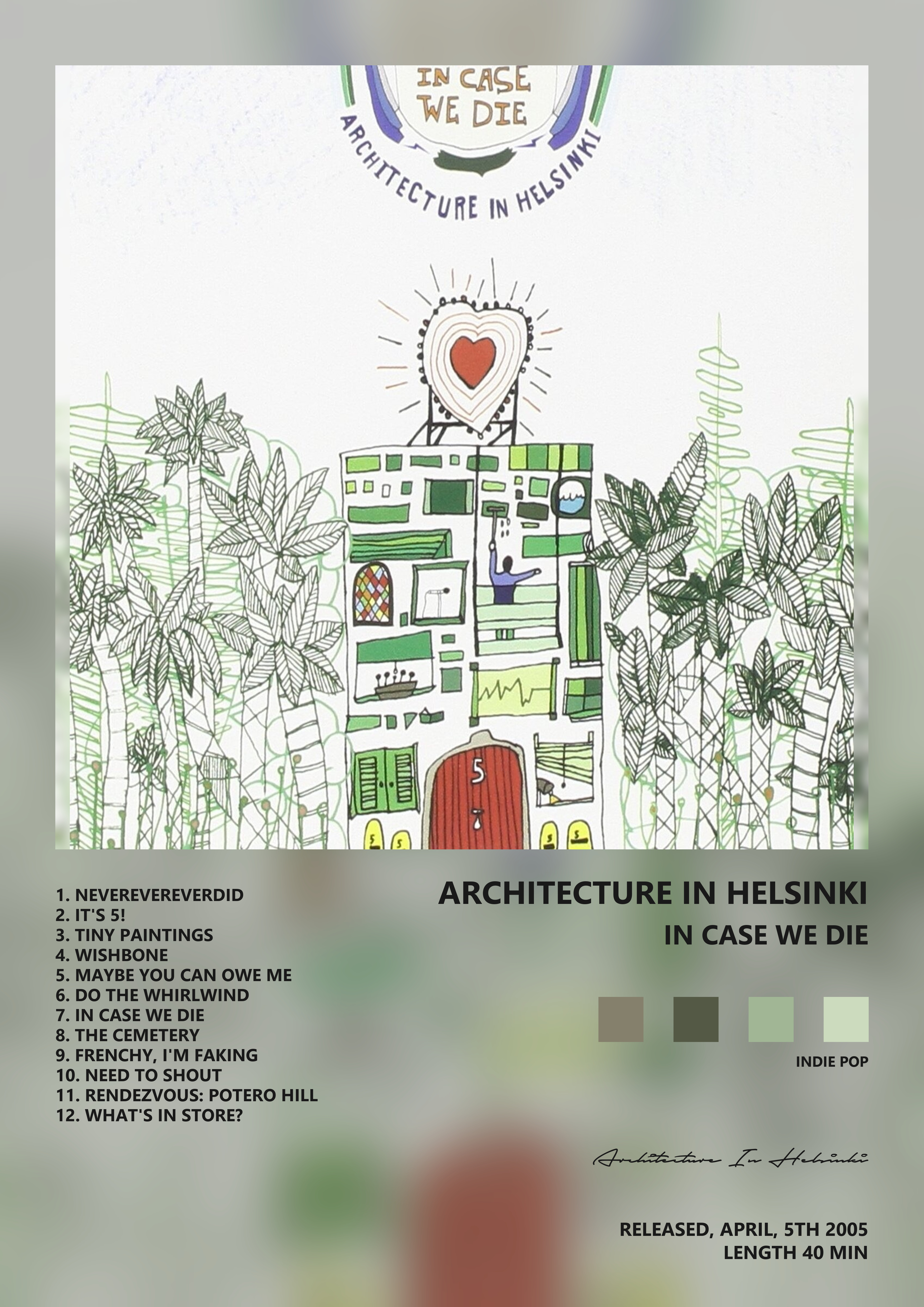 Music poster: Architecture In Helsinki - In Case We Die