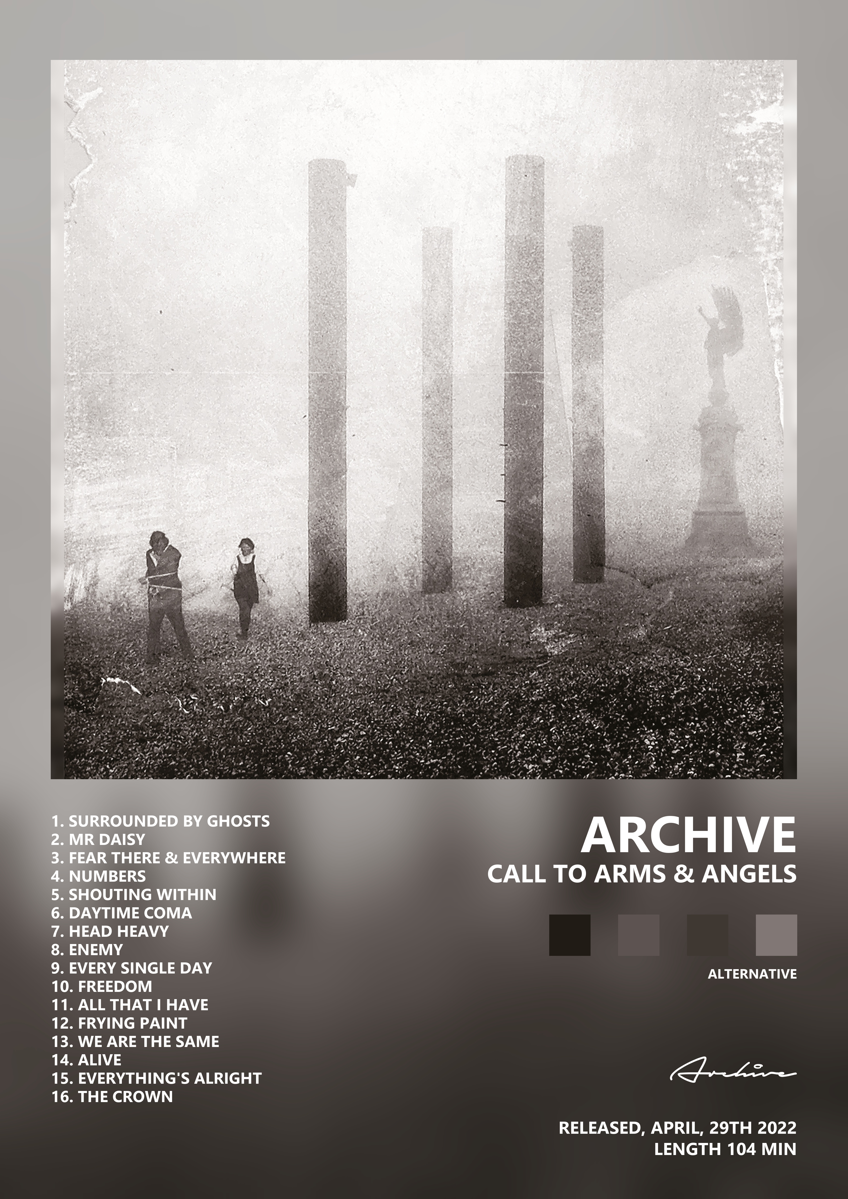 Music poster: Archive - Call To Arms Angels
