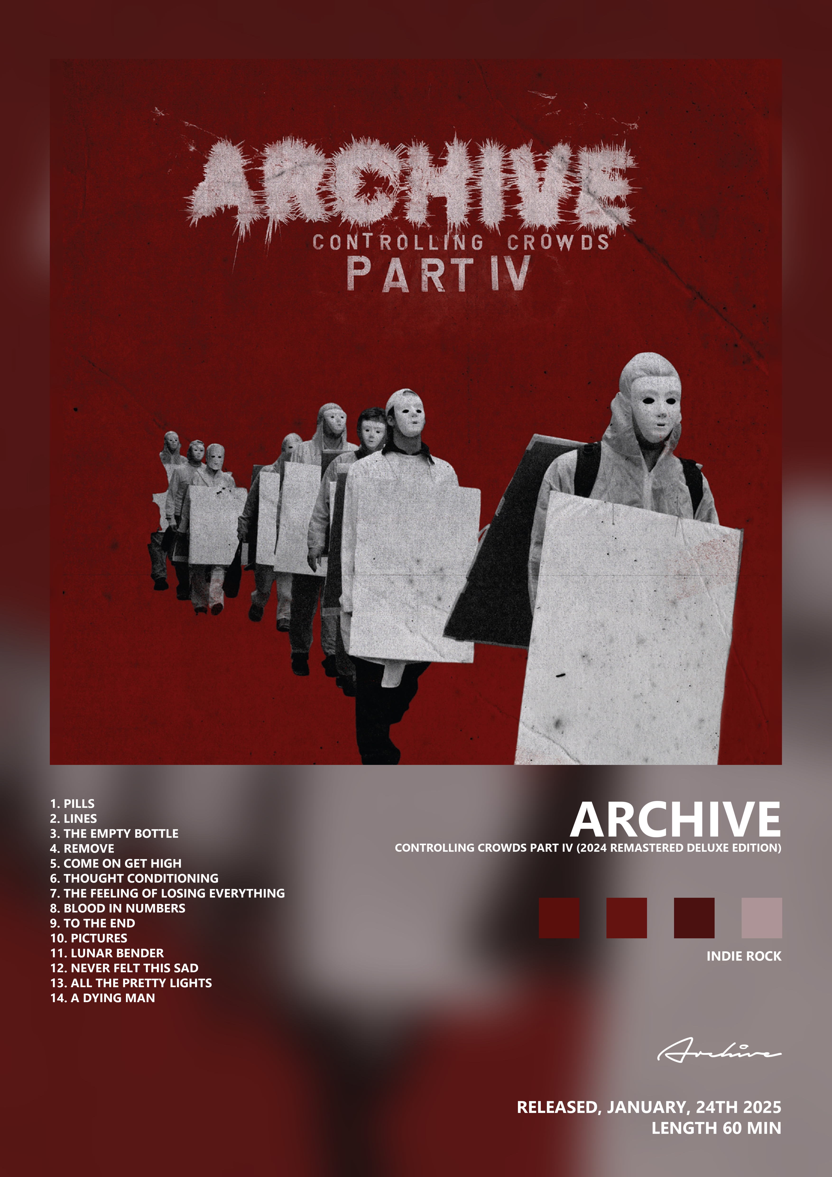 Music poster: Archive - Controlling Crowds Part IV 2024 Remastered Deluxe Edition