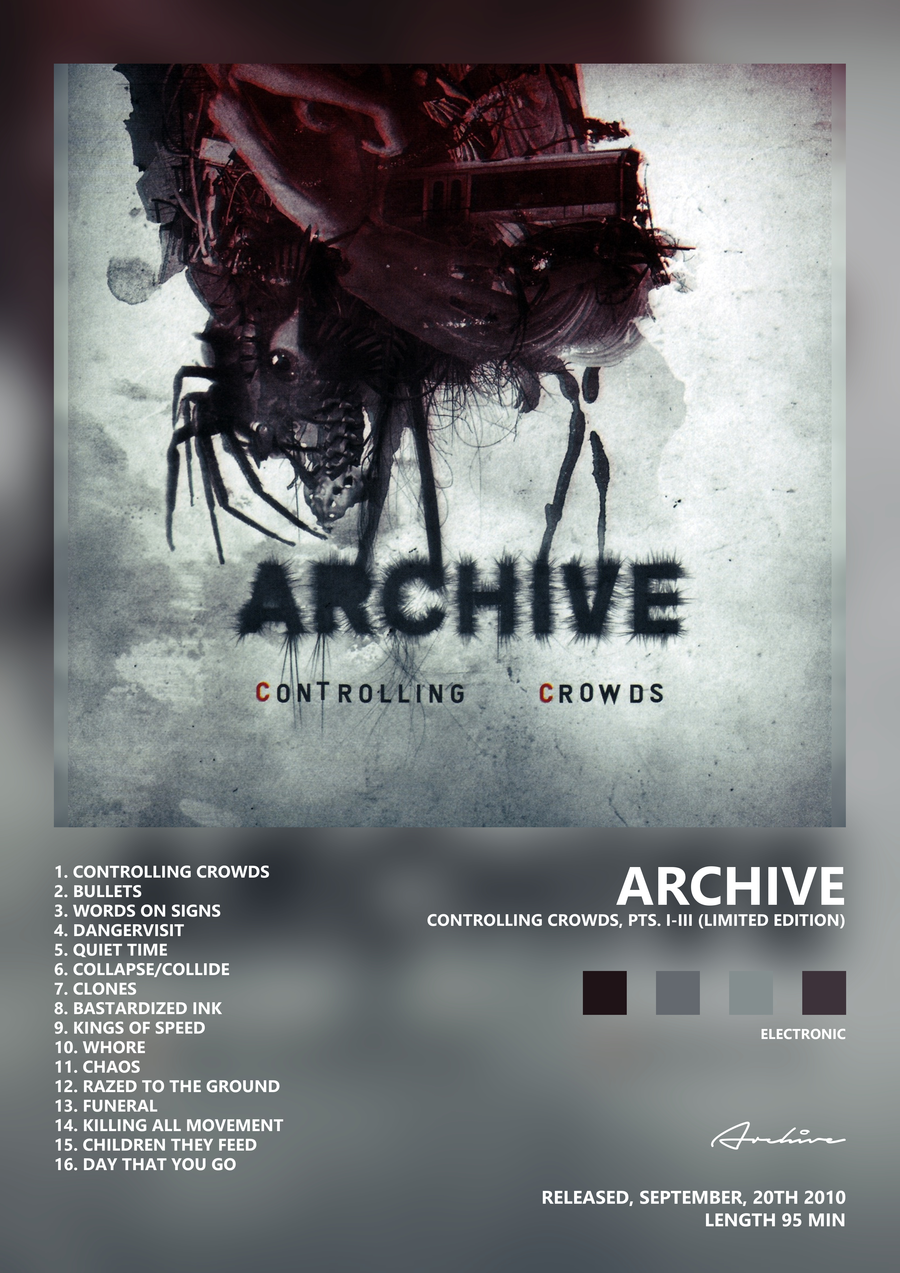 Music poster: Archive - Controlling Crowds Pts I-III Limited Edition