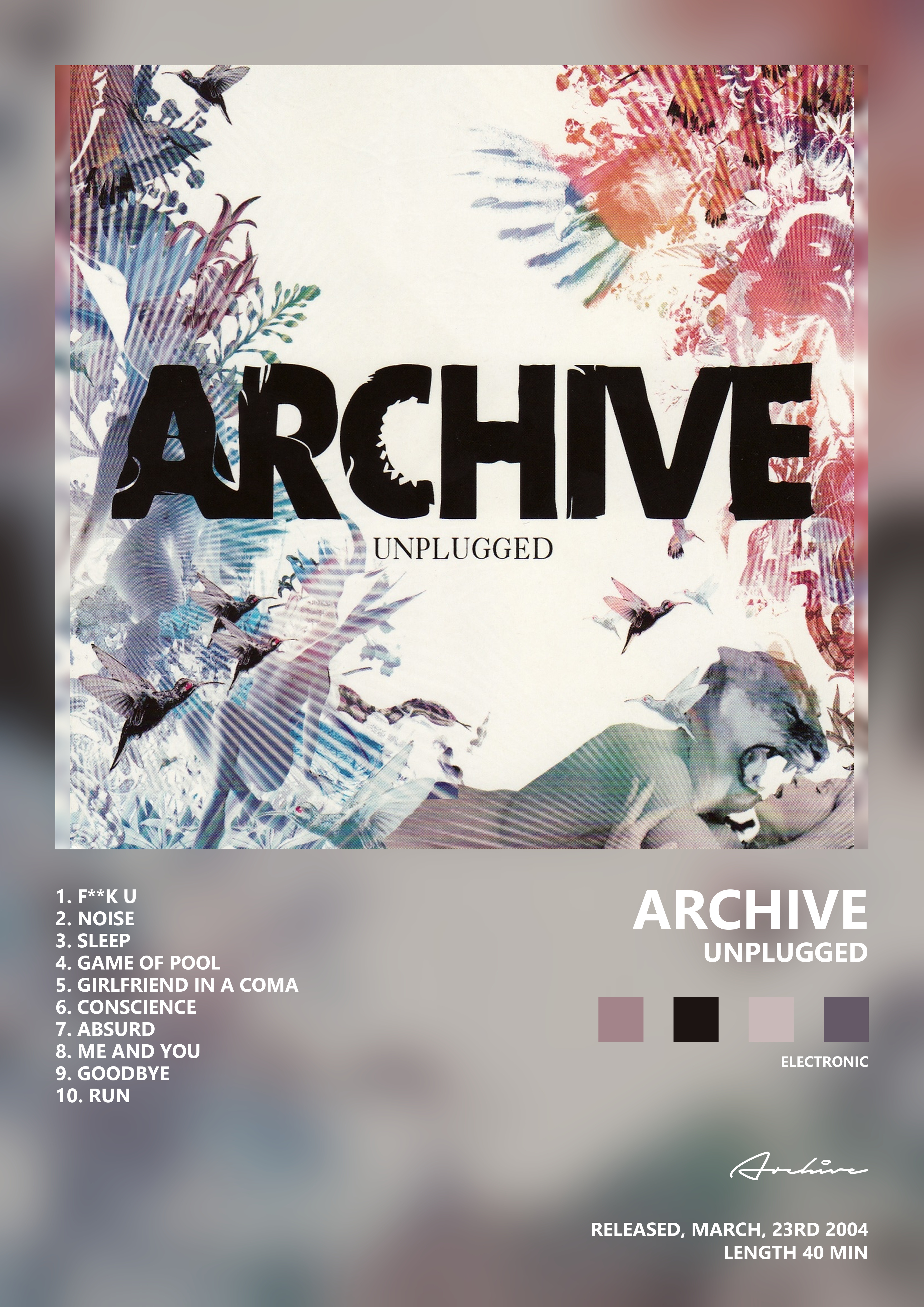 Music poster: Archive - Unplugged