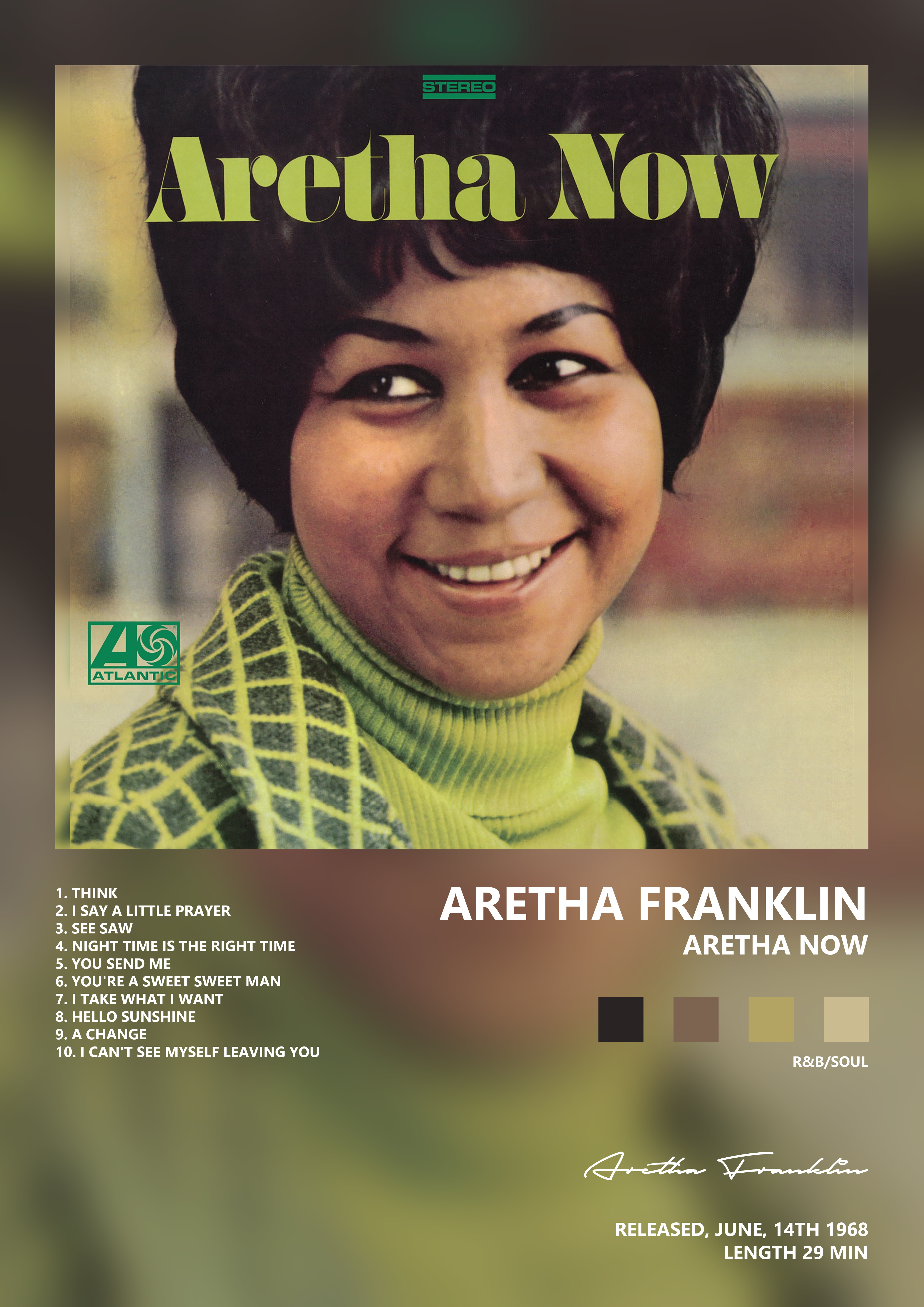 Music poster: Aretha Franklin - Aretha Now