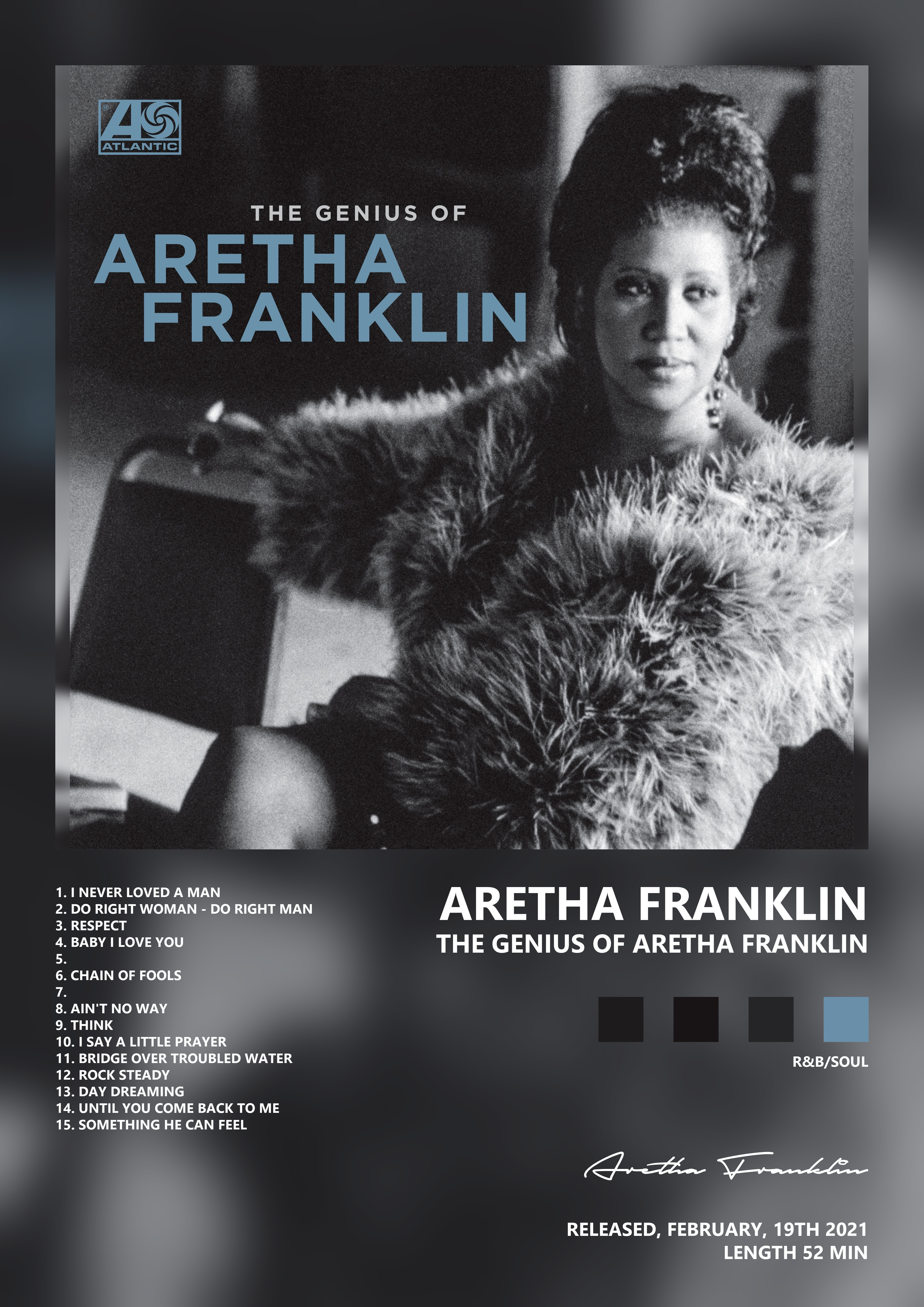 Music poster: Aretha Franklin - The Genius of Aretha Franklin
