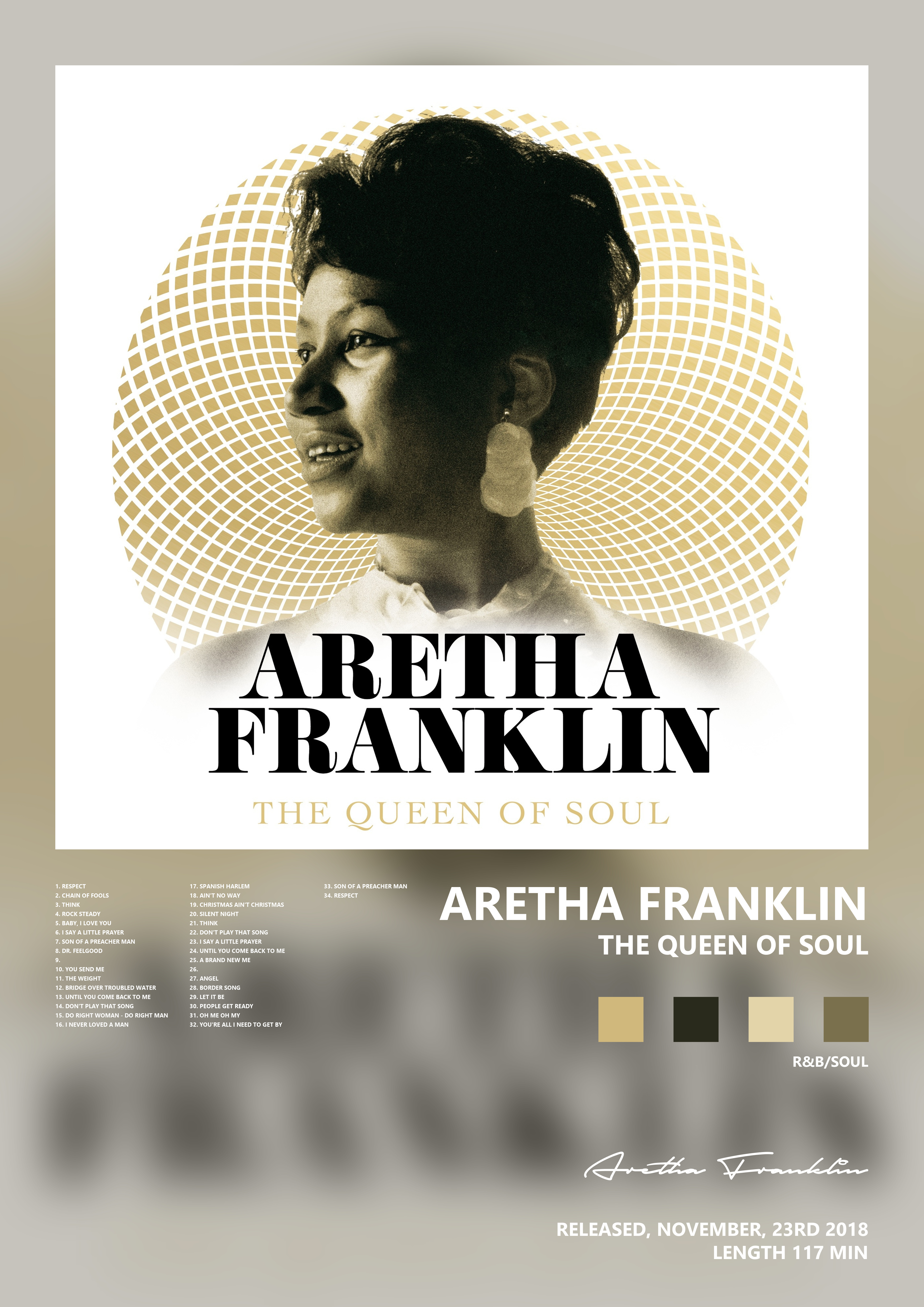 Music poster: Aretha Franklin - The Queen of Soul