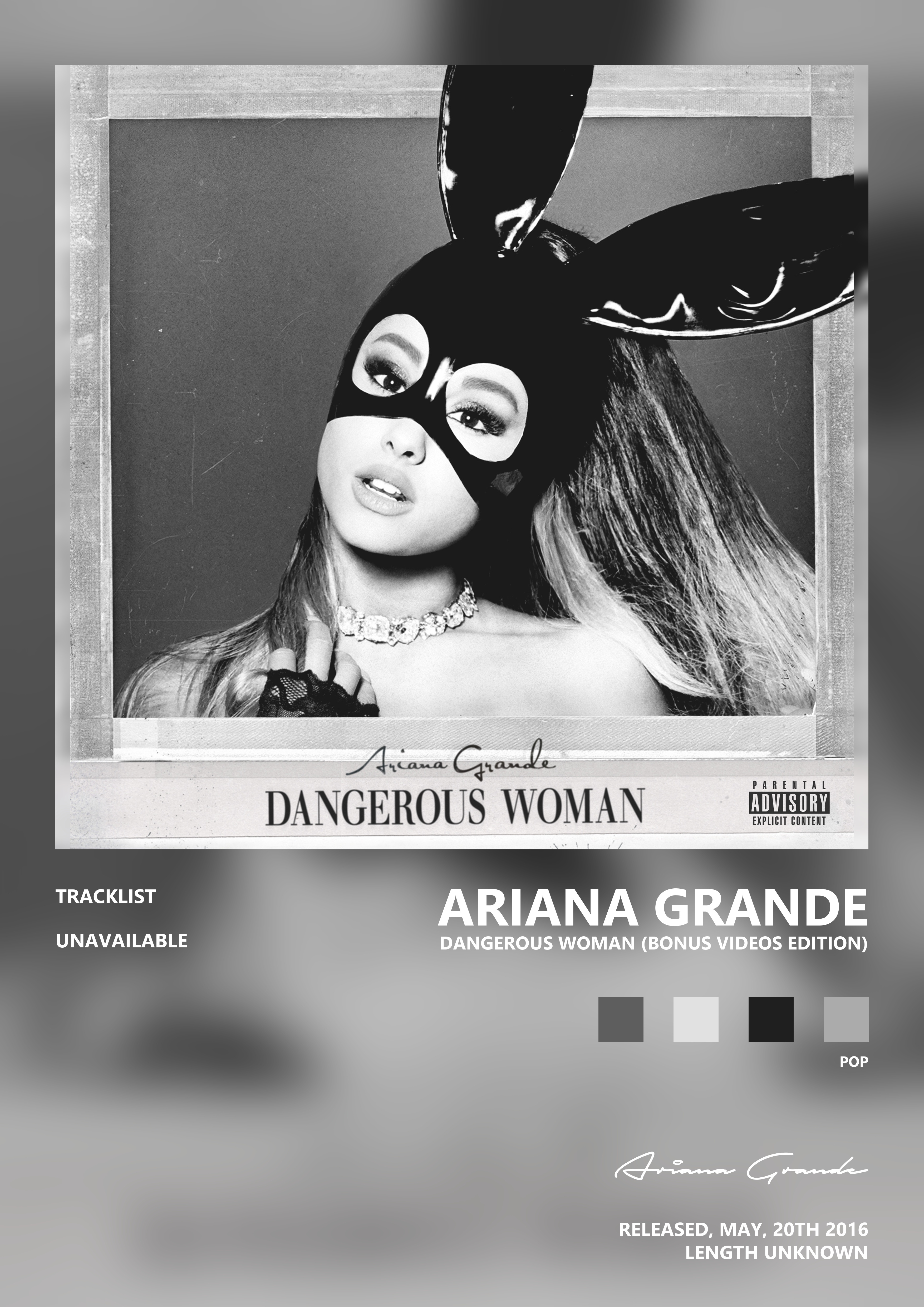 Music poster: Ariana Grande - Dangerous Woman Bonus Videos Edition