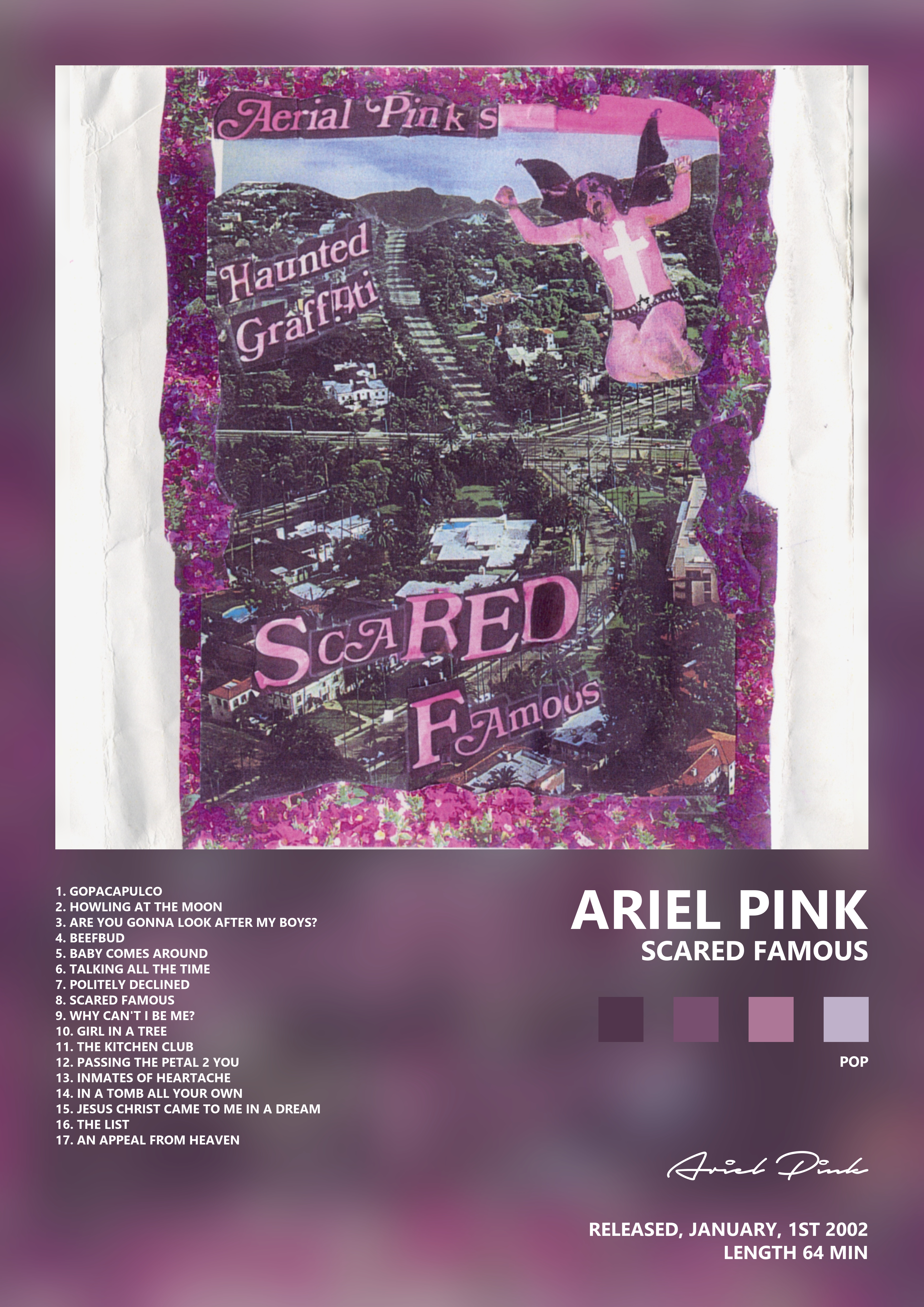 Music poster: Ariel Pink - Scared Famous