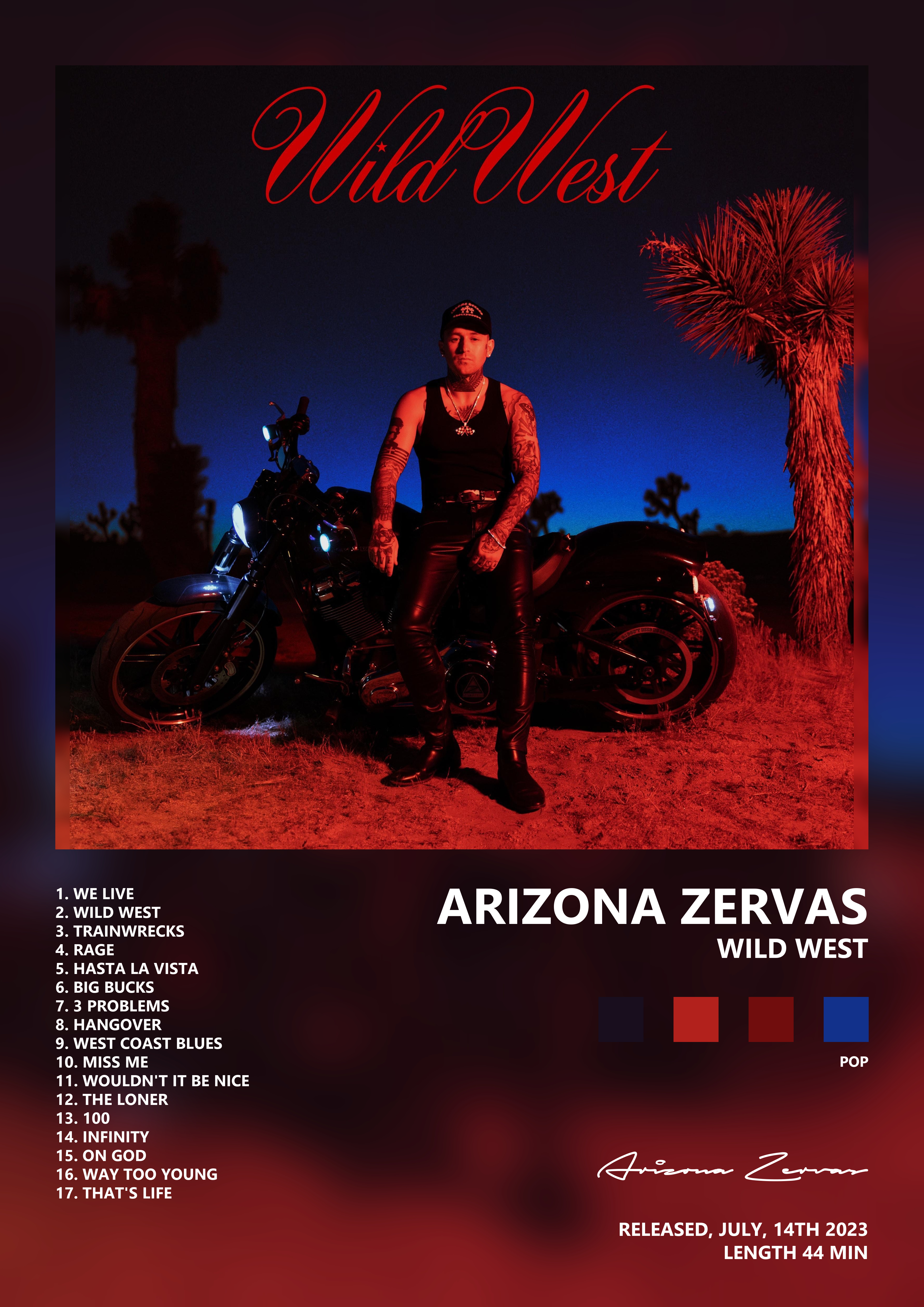 Music poster: Arizona Zervas - WILD WEST
