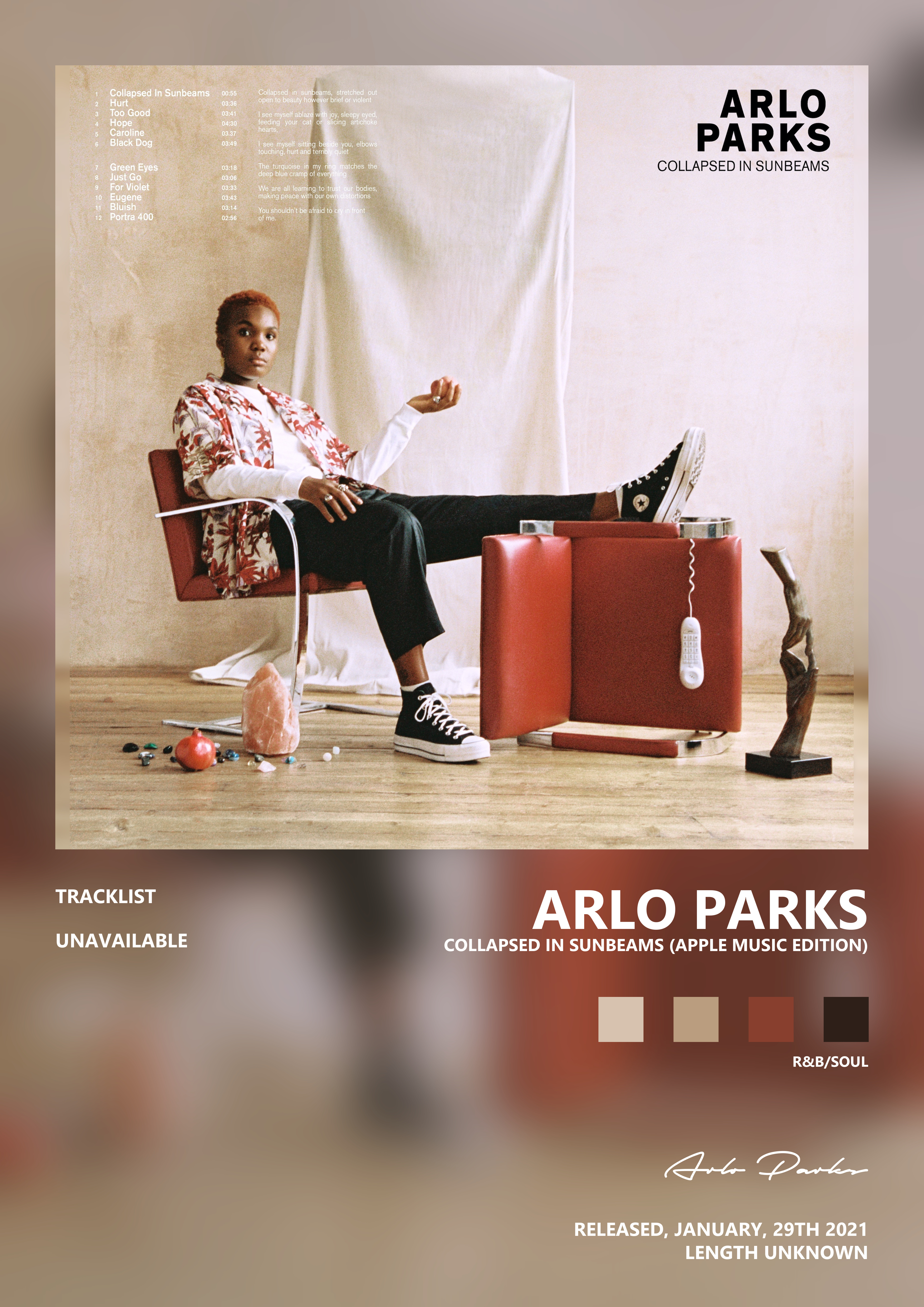 Music poster: Arlo Parks - Collapsed in Sunbeams Apple Music Edition