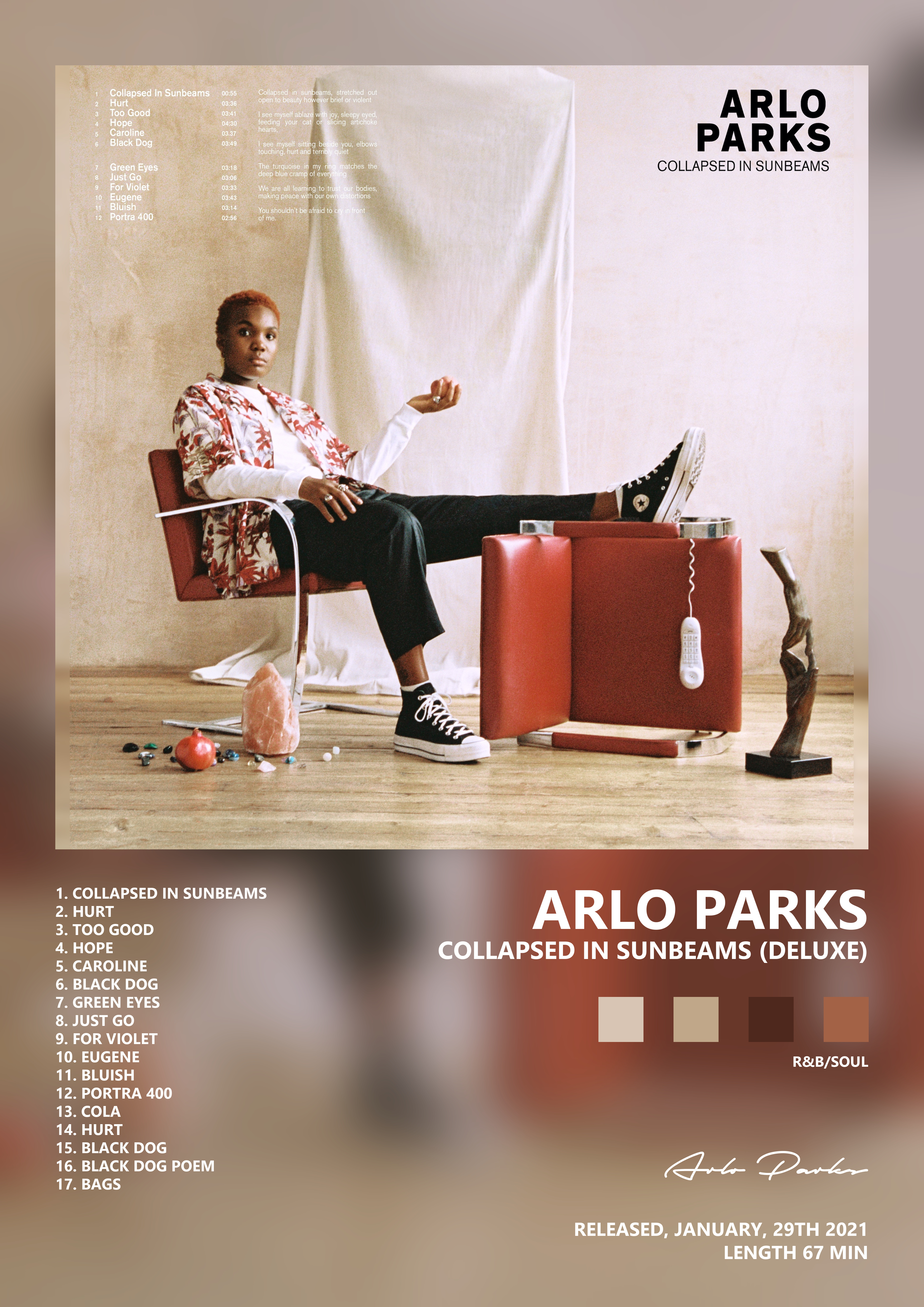 Music poster: Arlo Parks - Collapsed in Sunbeams Deluxe