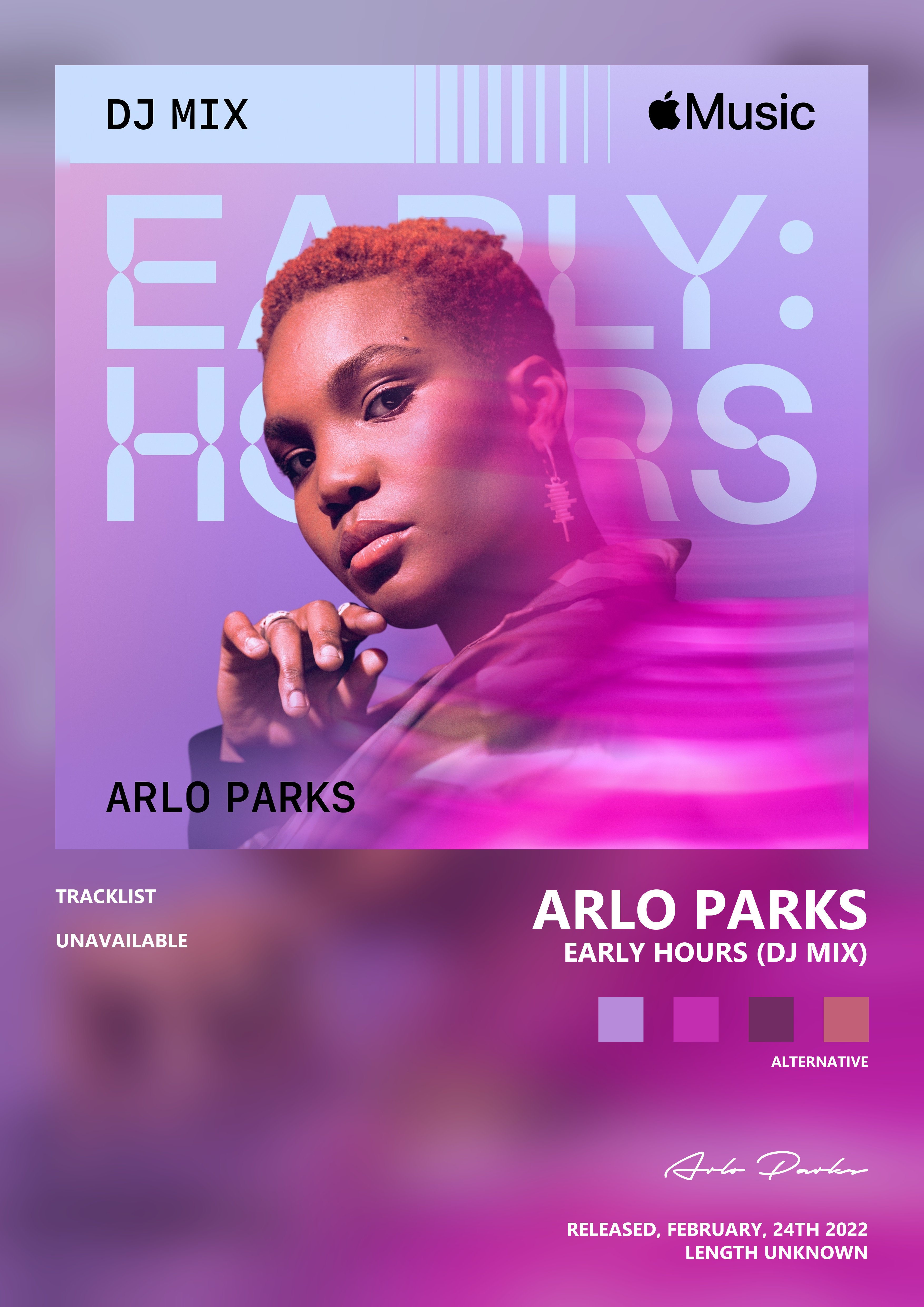 Music poster: Arlo Parks - Early Hours DJ Mix