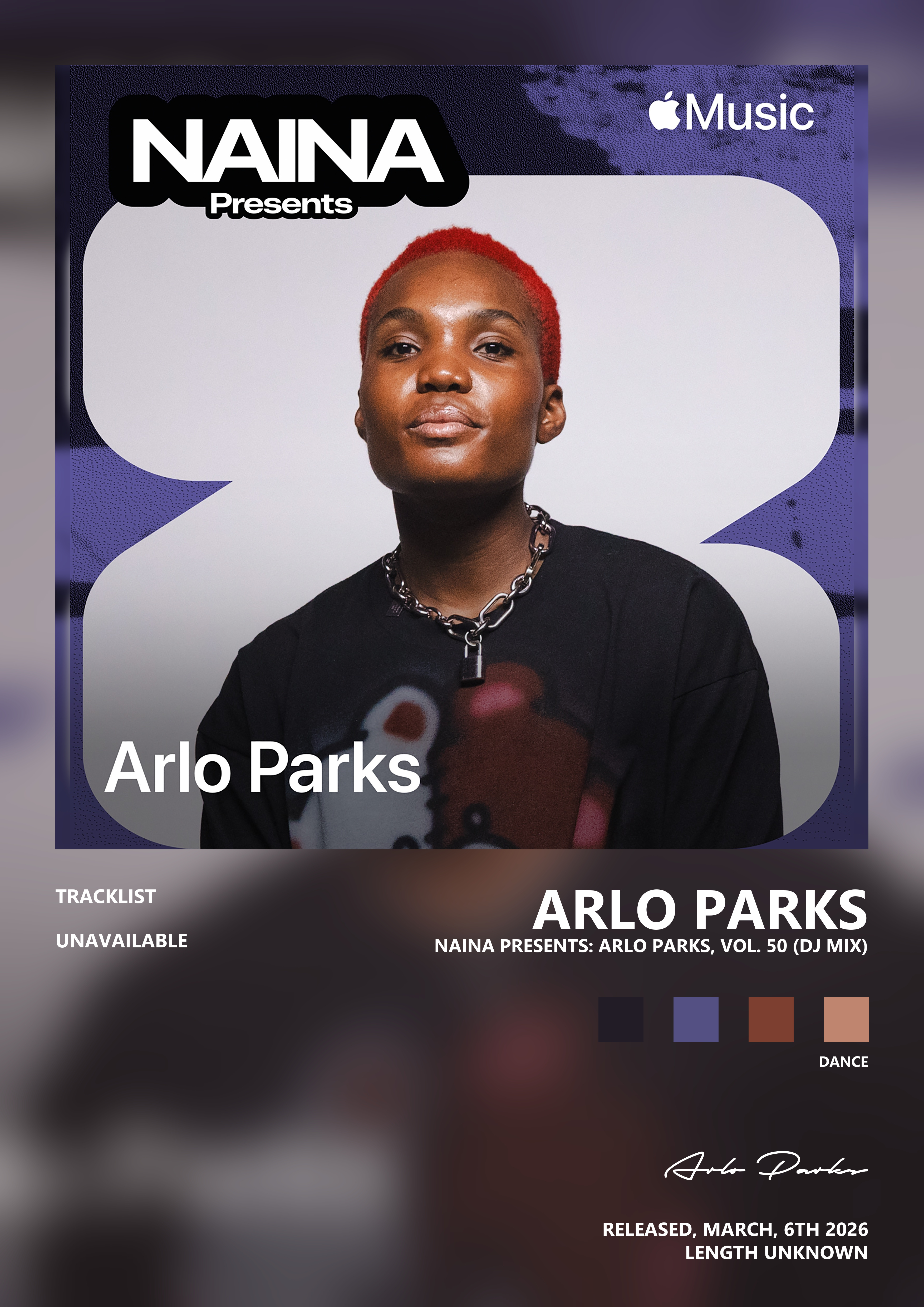 Music poster: Arlo Parks - NAINA Presents Arlo Parks Vol 50 DJ Mix