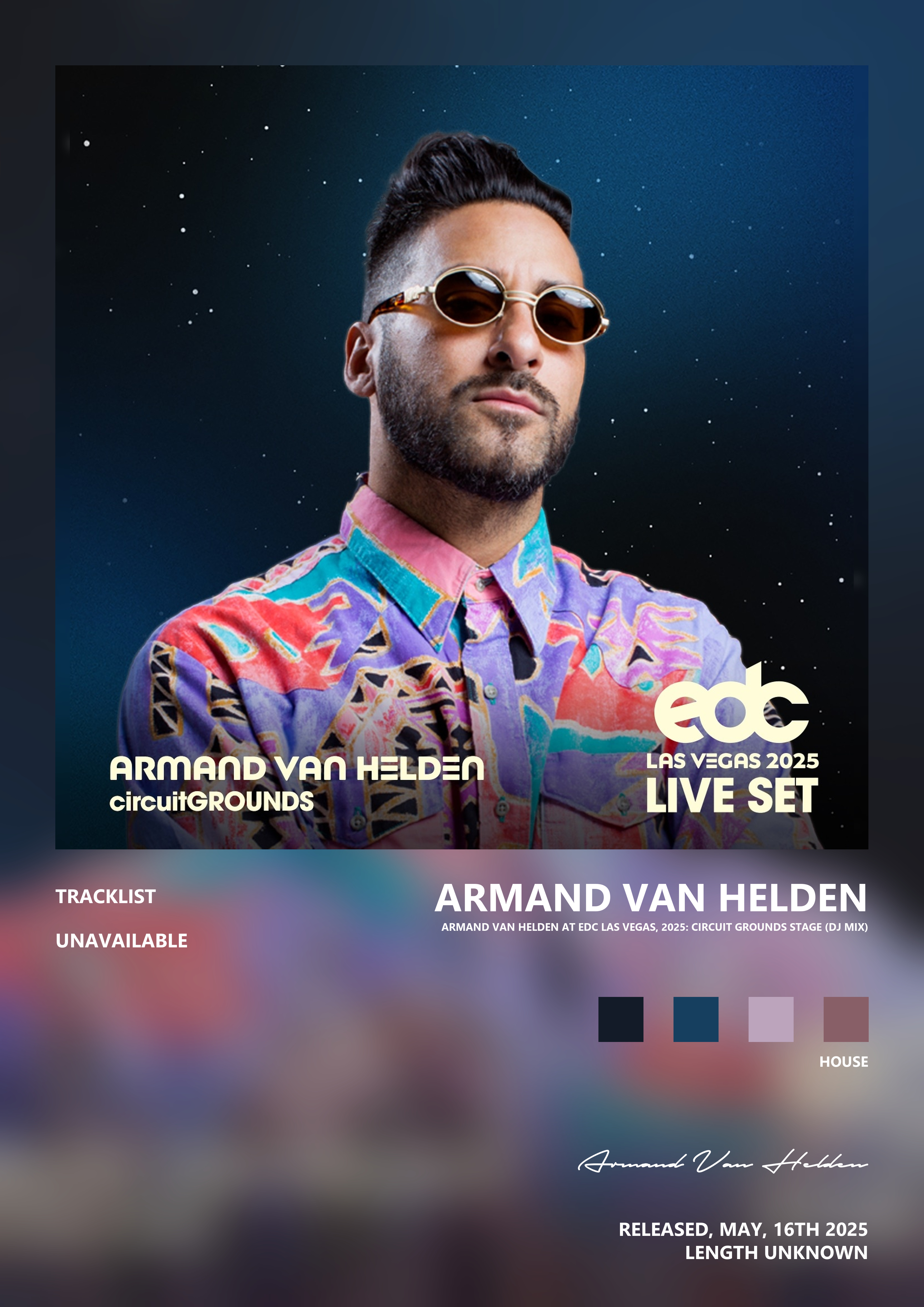 Music poster: Armand Van Helden - Armand van Helden at EDC Las Vegas 2025 Circuit Grounds Stage DJ Mix