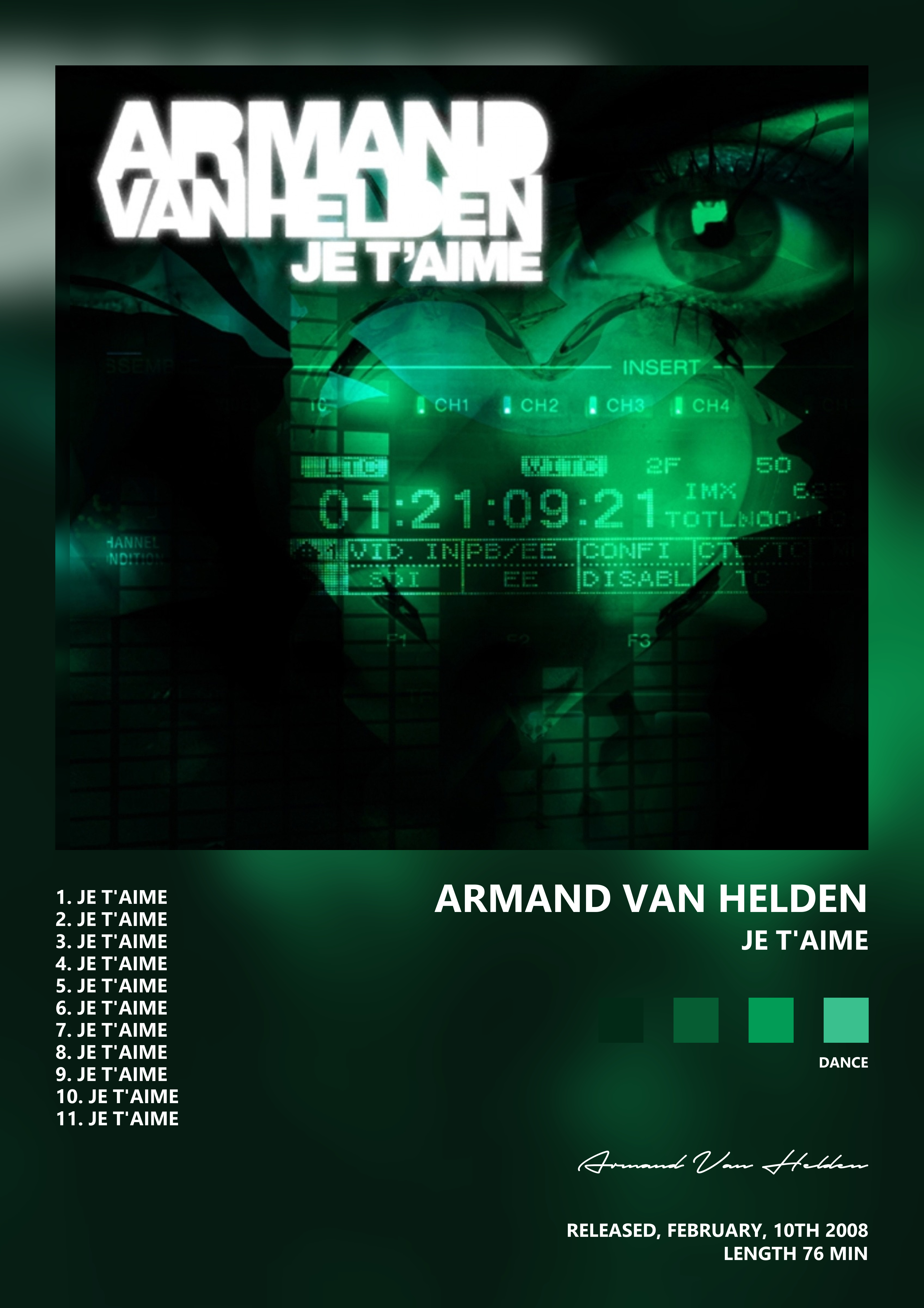 Music poster: Armand Van Helden - Je Taime