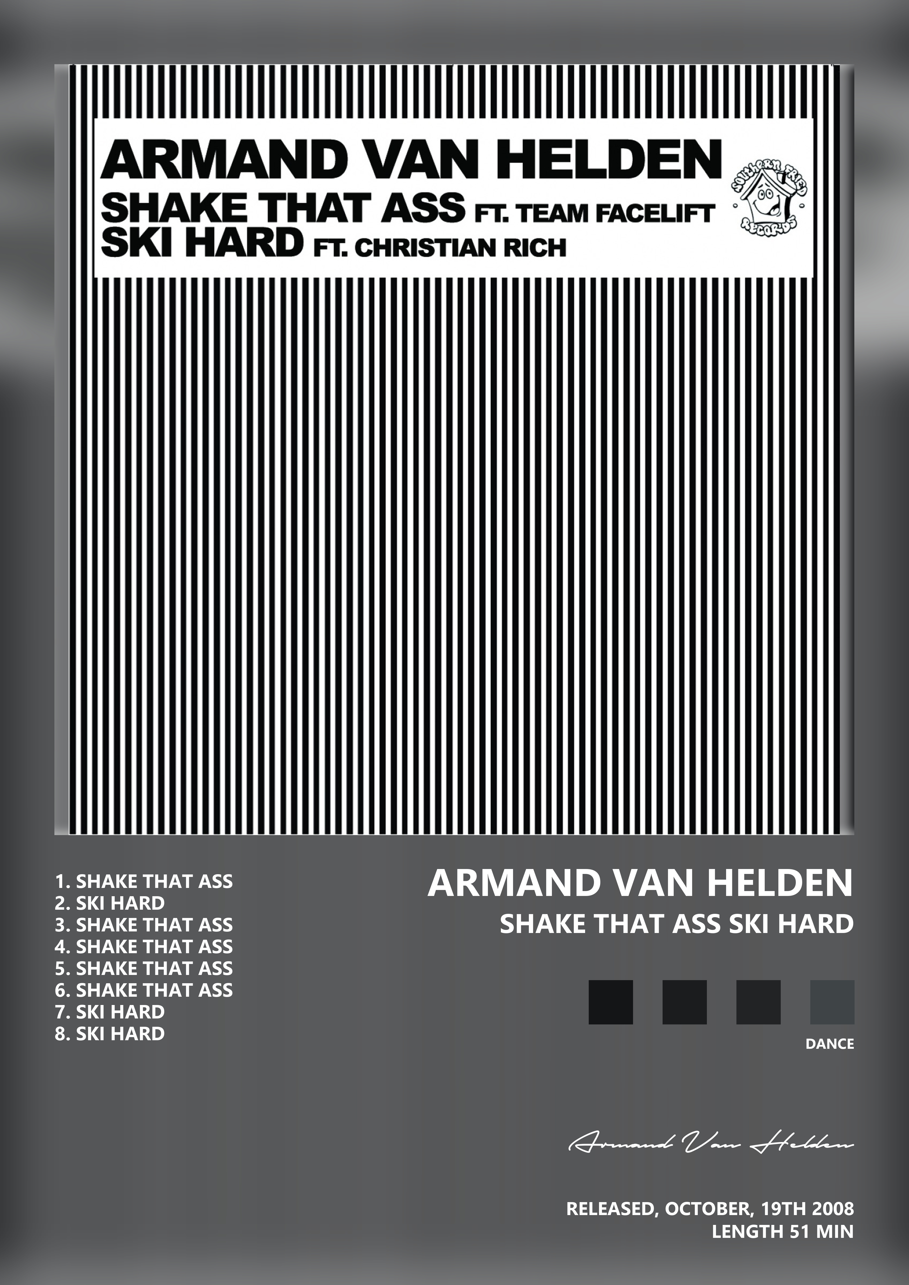 Music poster: Armand Van Helden - Shake That Ass Ski Hard