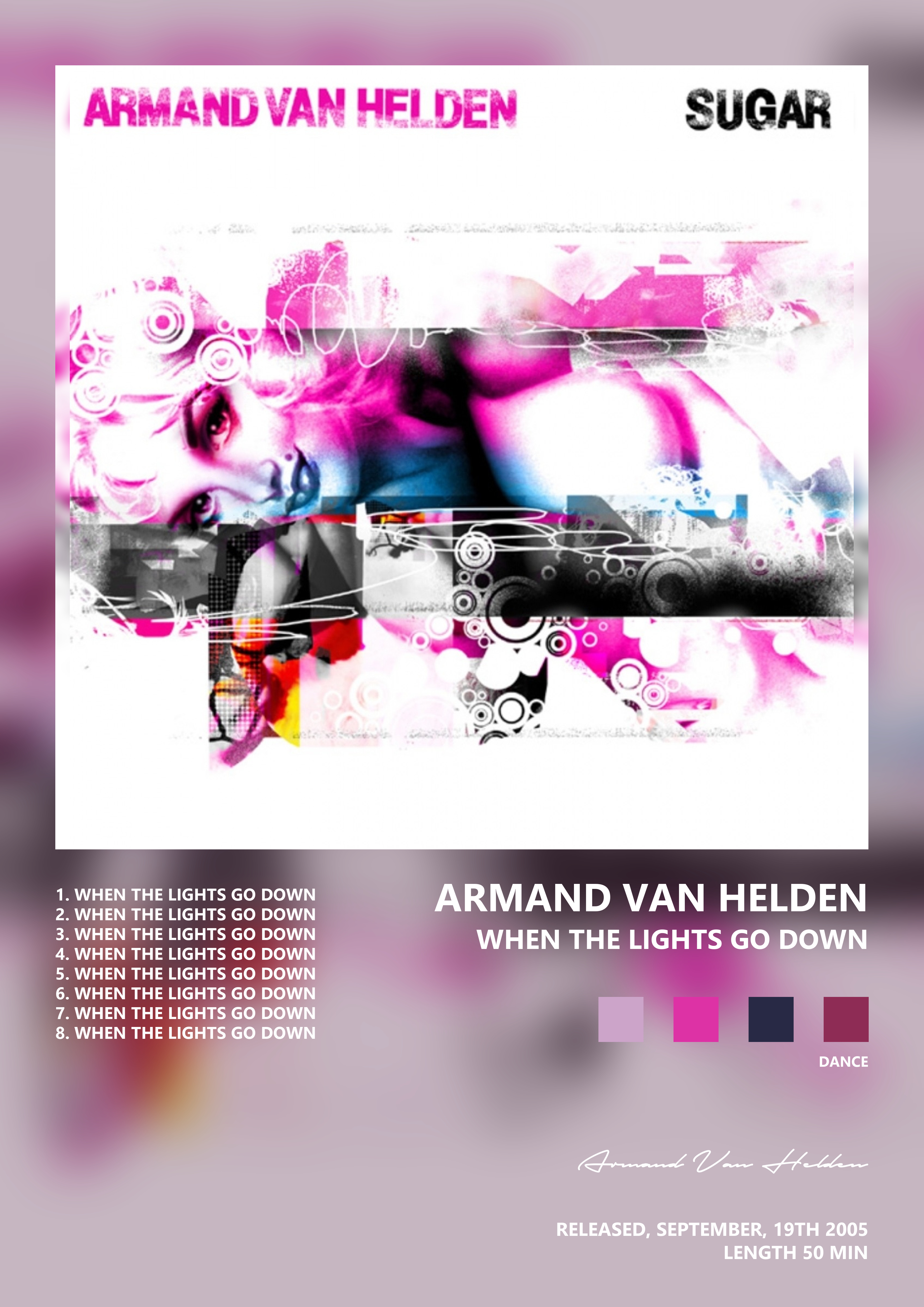 Music poster: Armand Van Helden - When the Lights Go Down