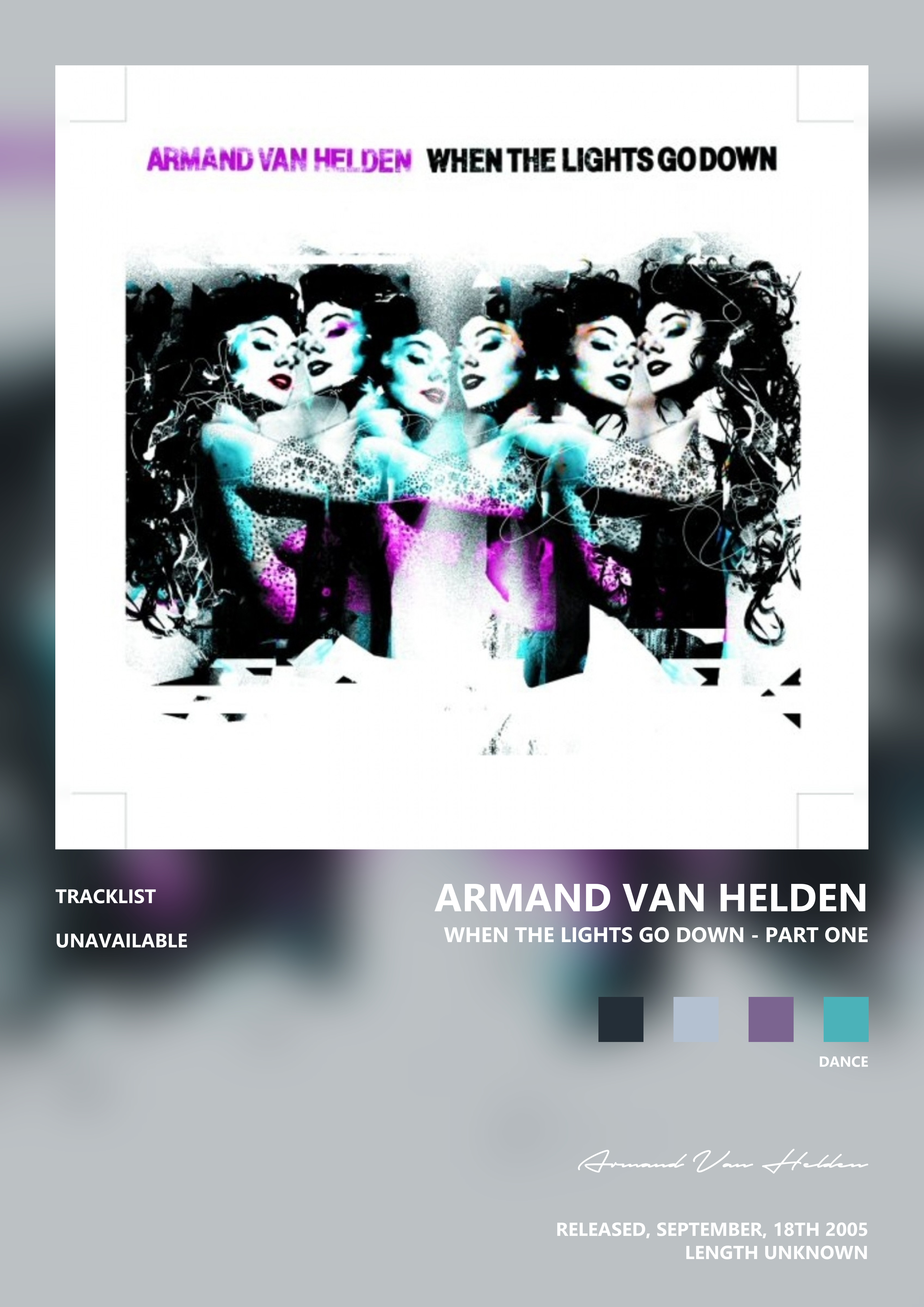 Music poster: Armand Van Helden - When the Lights Go Down - Part One