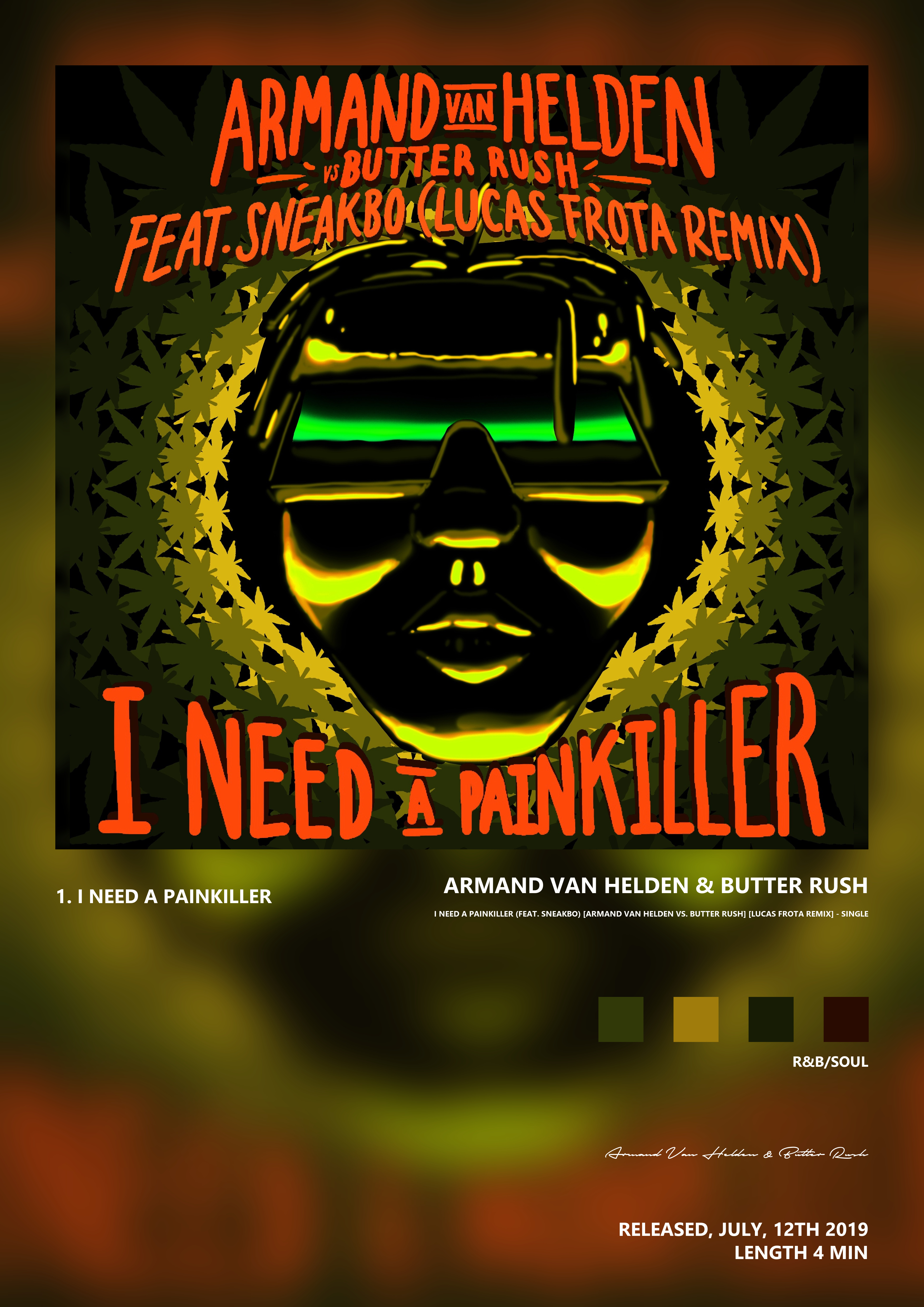 Music poster: Armand Van Helden Butter Rush - I Need a Painkiller feat Sneakbo Armand Van Helden vs Butter Rush Lucas Frota Remix - Si