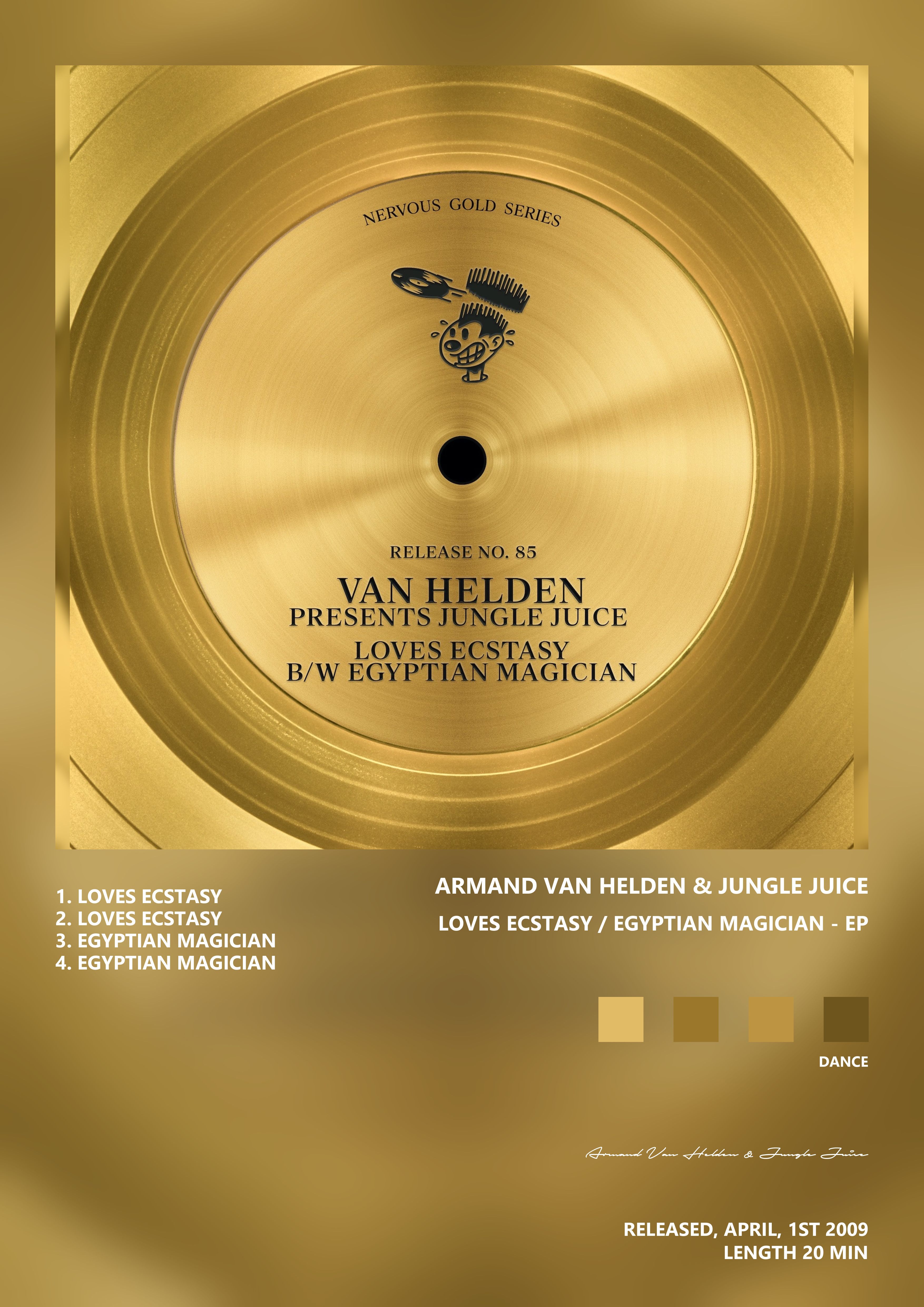 Music poster: Armand Van Helden Jungle Juice - Loves Ecstasy Egyptian Magician - EP