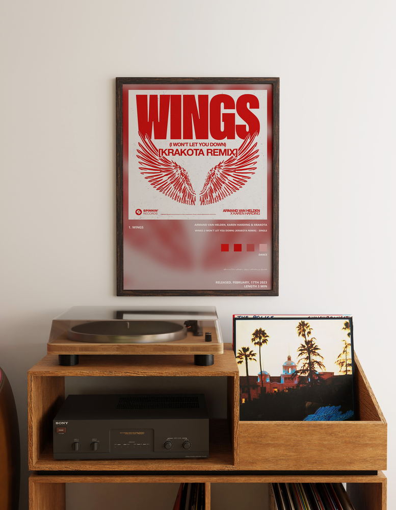 Music poster: Armand Van Helden Karen Harding Krakota - Wings I Wont Let You Down Krakota Remix - Single