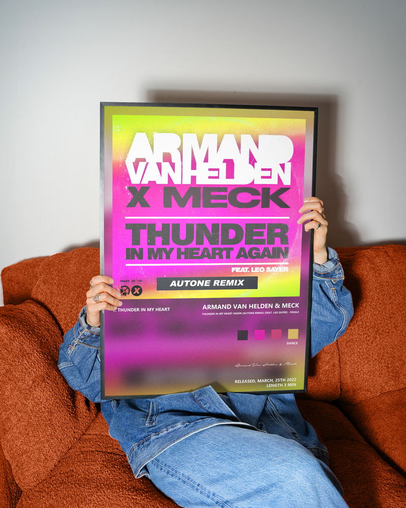 Music poster: Armand Van Helden Meck - Thunder In My Heart Again Autone Remix feat Leo Sayer - Single