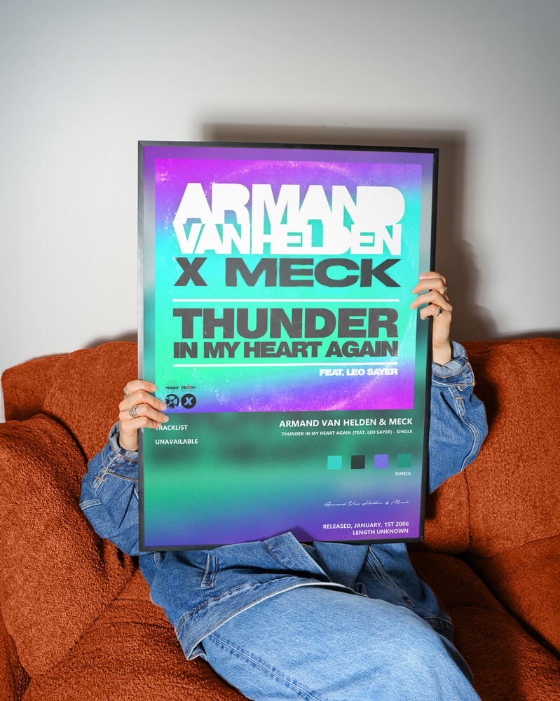 Music poster: Armand Van Helden Meck - Thunder In My Heart Again feat Leo Sayer - Single