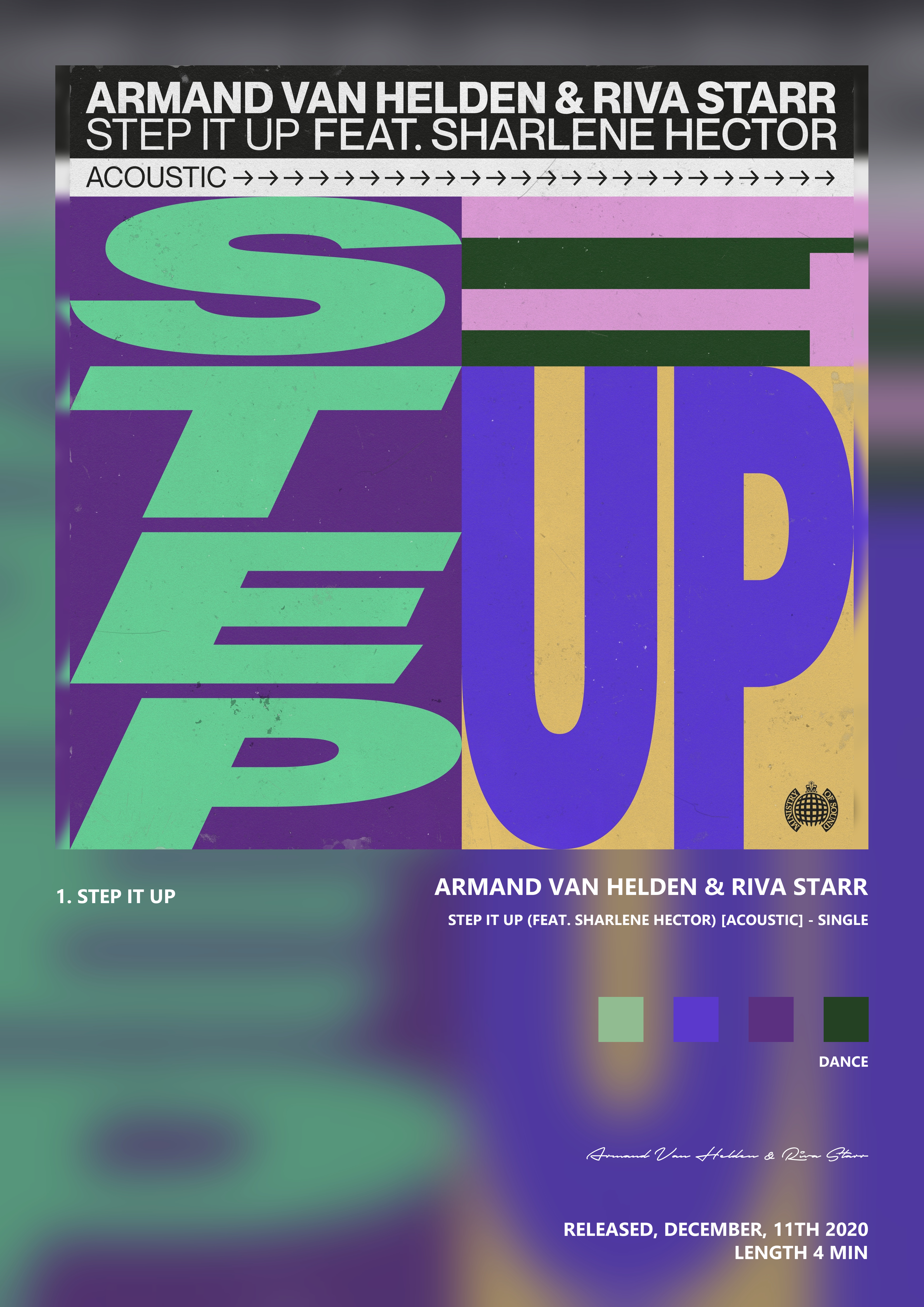 Music poster: Armand Van Helden Riva Starr - Step It Up feat Sharlene Hector Acoustic - Single