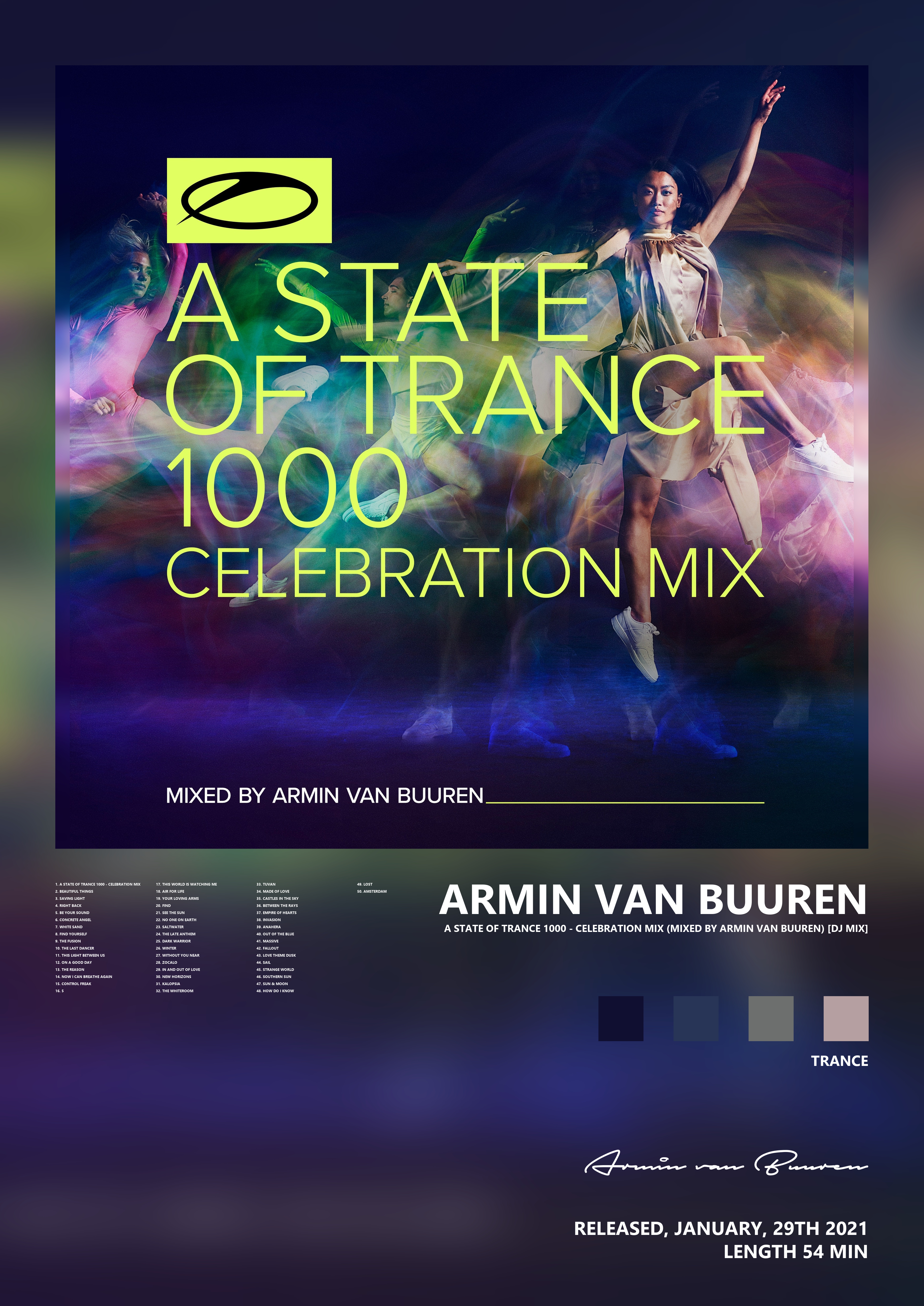 Music poster: Armin van Buuren - A State of Trance 1000 - Celebration Mix Mixed by Armin van Buuren DJ Mix