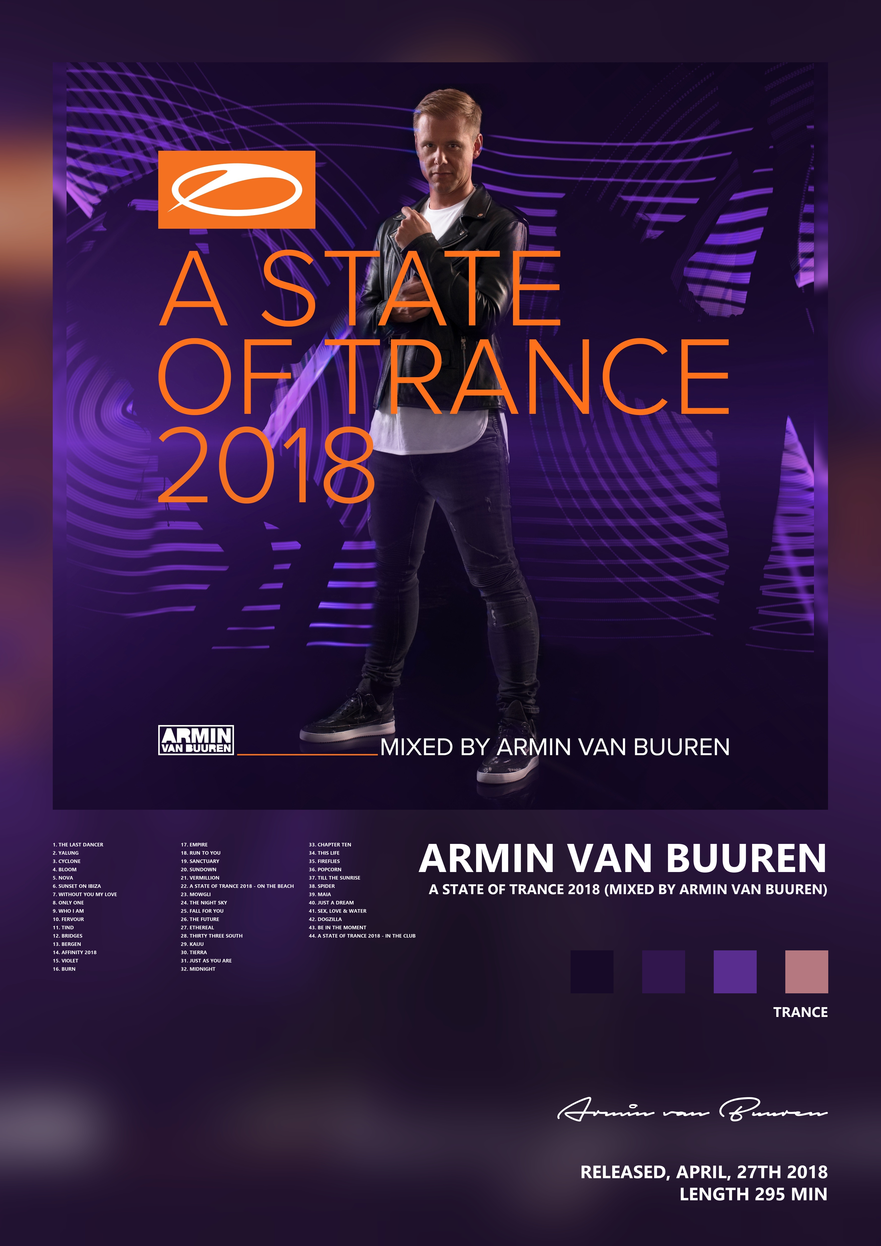 Music poster: Armin van Buuren - A State of Trance 2018 Mixed by Armin van Buuren