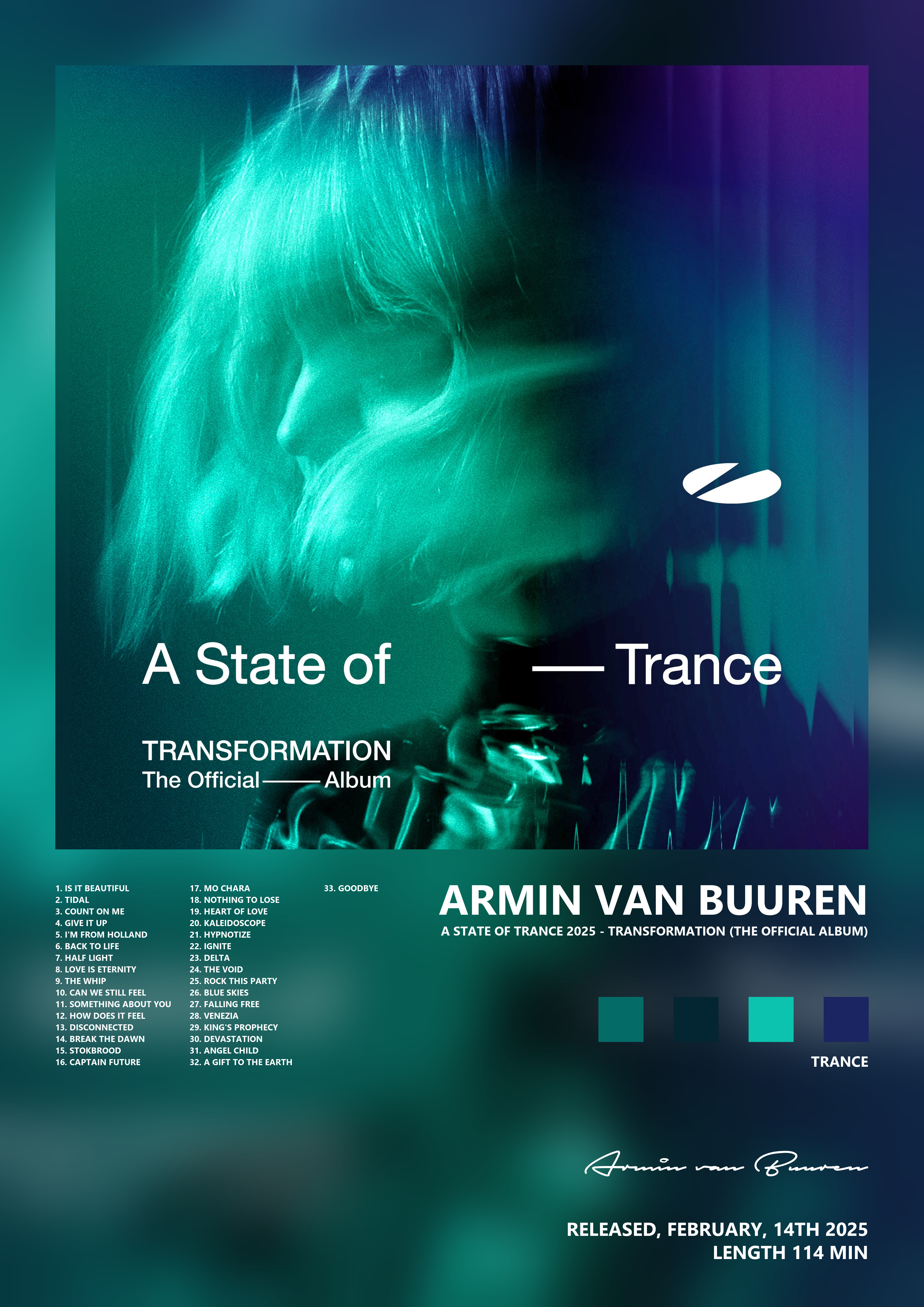 Music poster: Armin van Buuren - A State of Trance 2025 - Transformation The Official Album