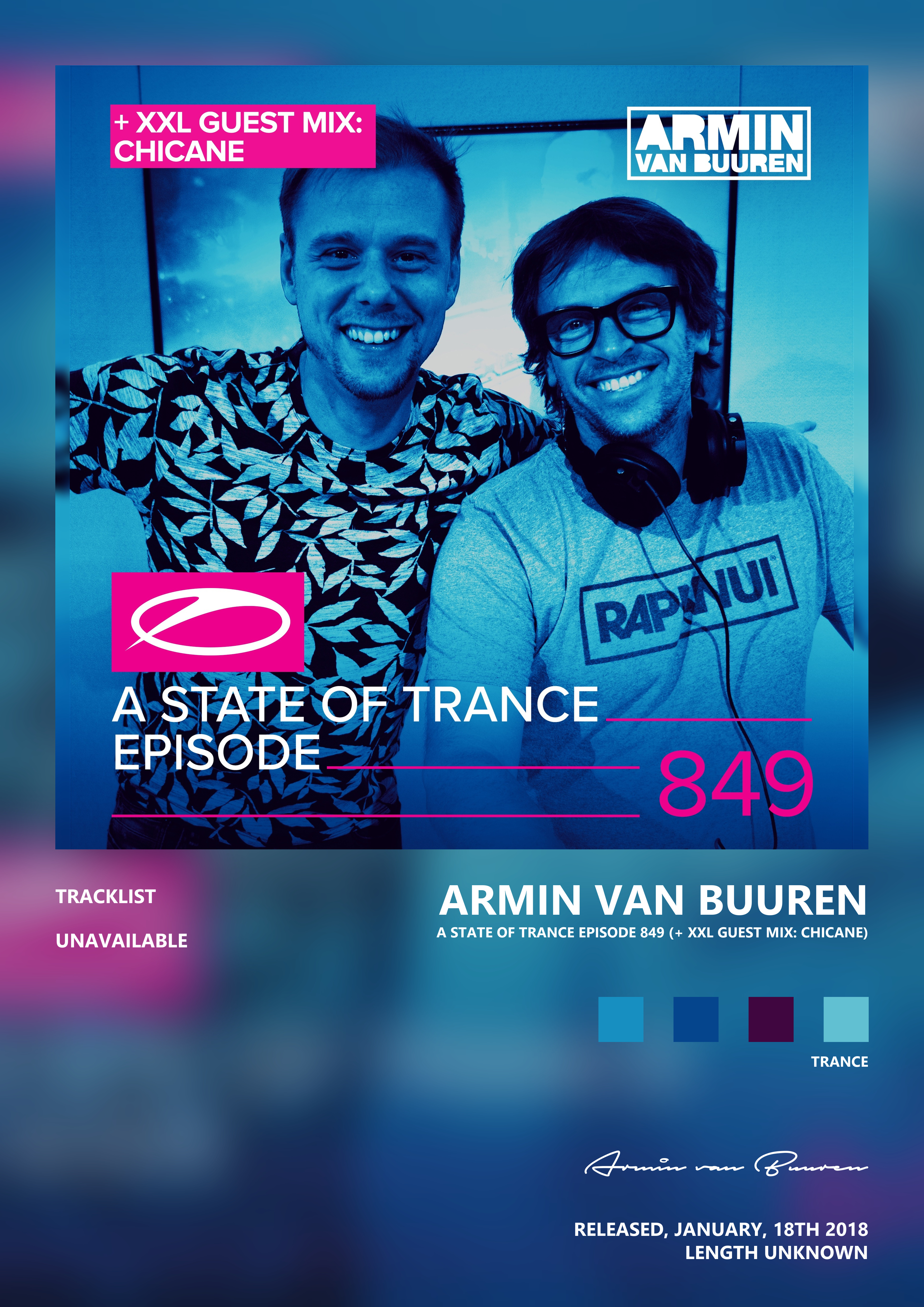 Music poster: Armin van Buuren - A State of Trance Episode 849 Xxl Guest Mix Chicane