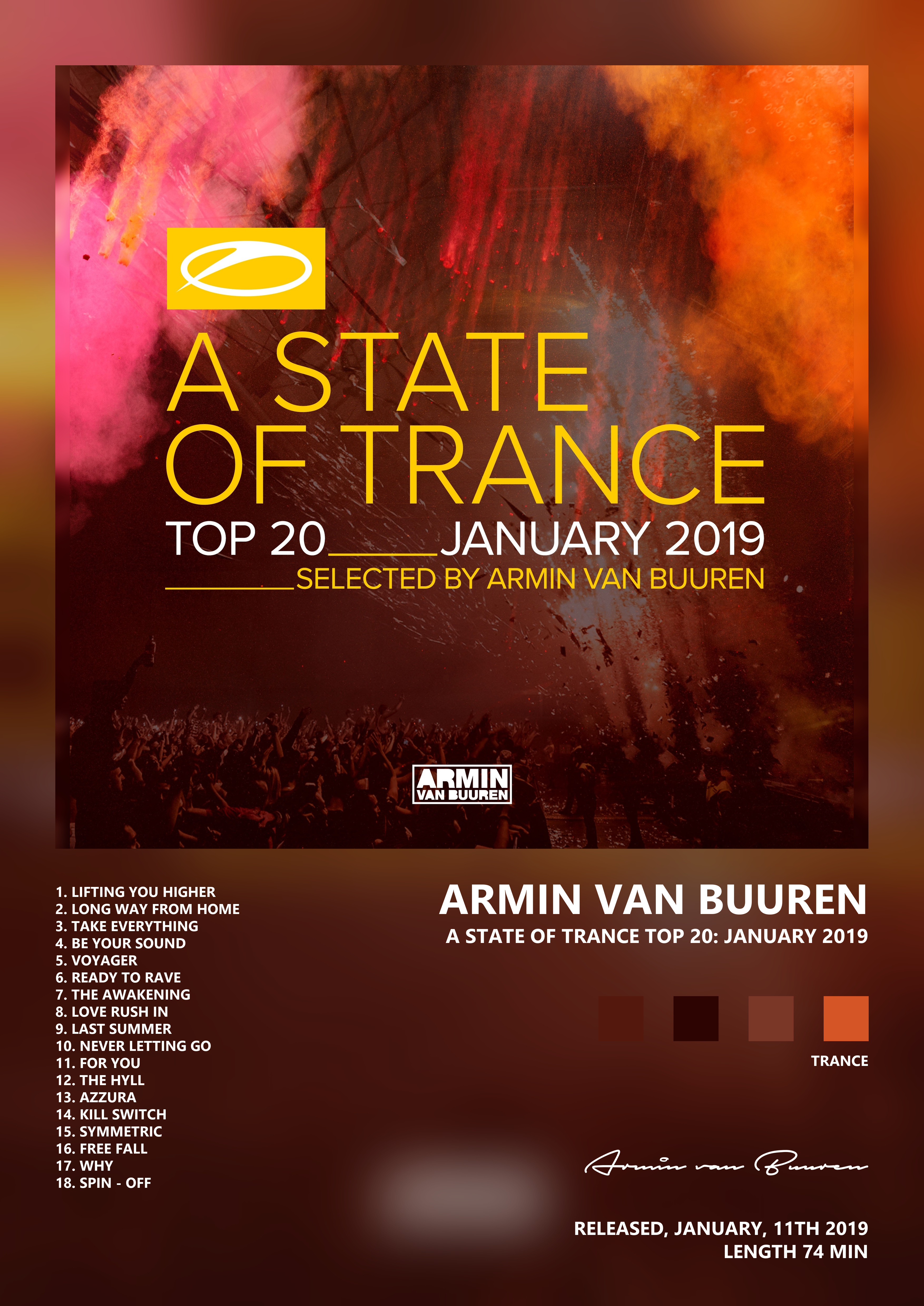 Music poster: Armin van Buuren - A State of Trance Top 20 January 2019