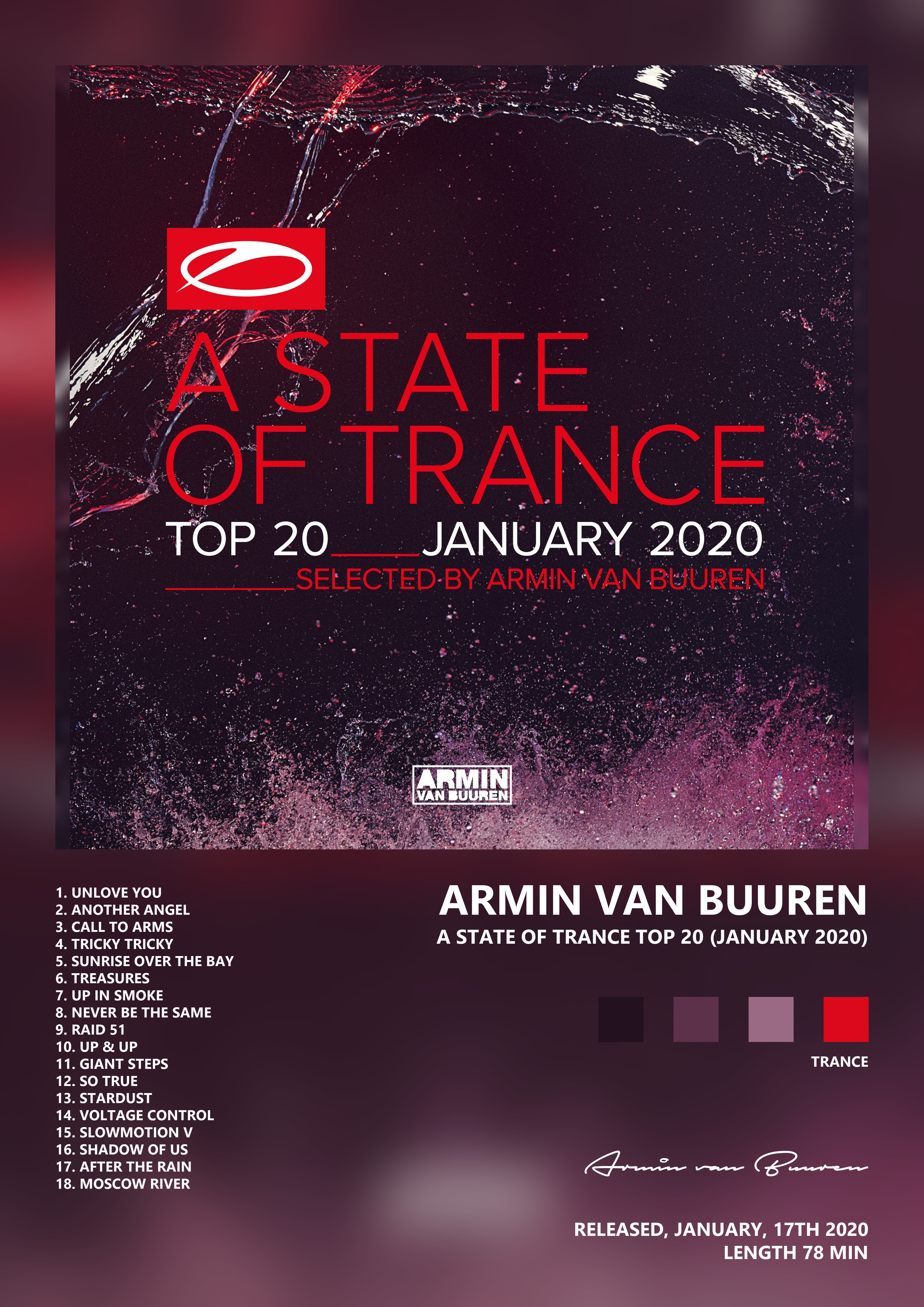 Music poster: Armin van Buuren - A State of Trance Top 20 January 2020