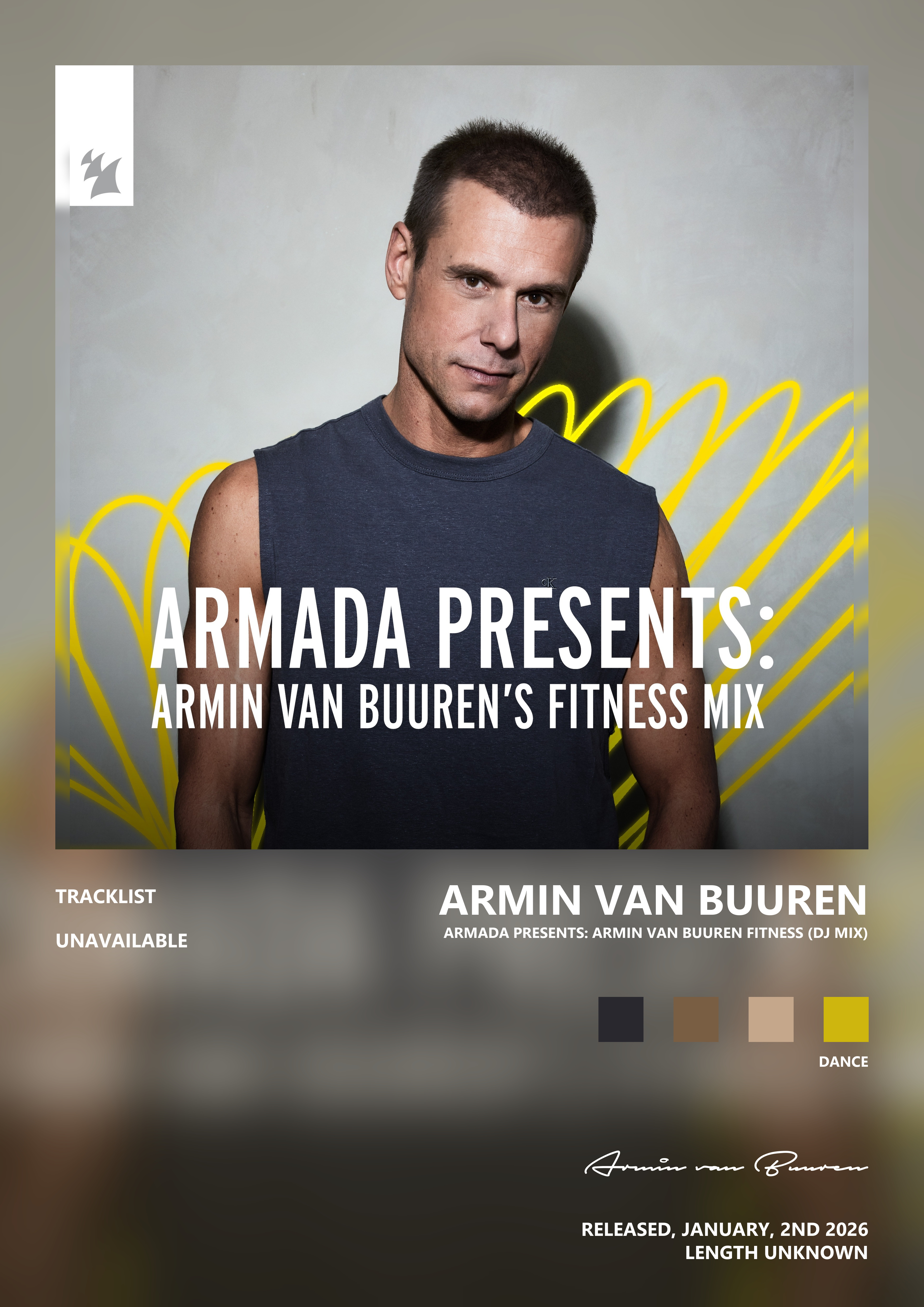 Music poster: Armin van Buuren - Armada Presents Armin van Buuren Fitness DJ Mix