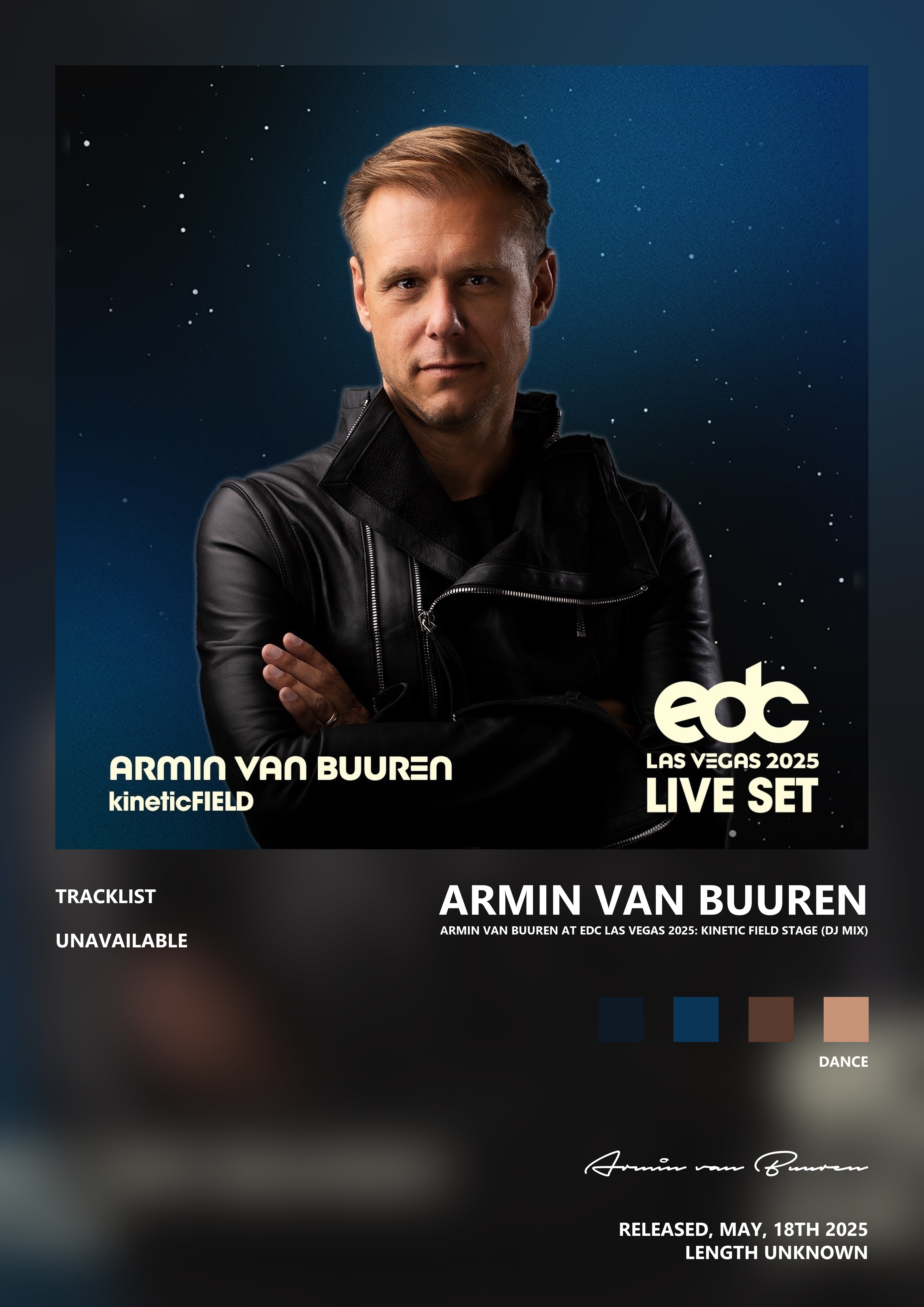 Music poster: Armin van Buuren - Armin van Buuren at EDC Las Vegas 2025 Kinetic Field Stage DJ Mix