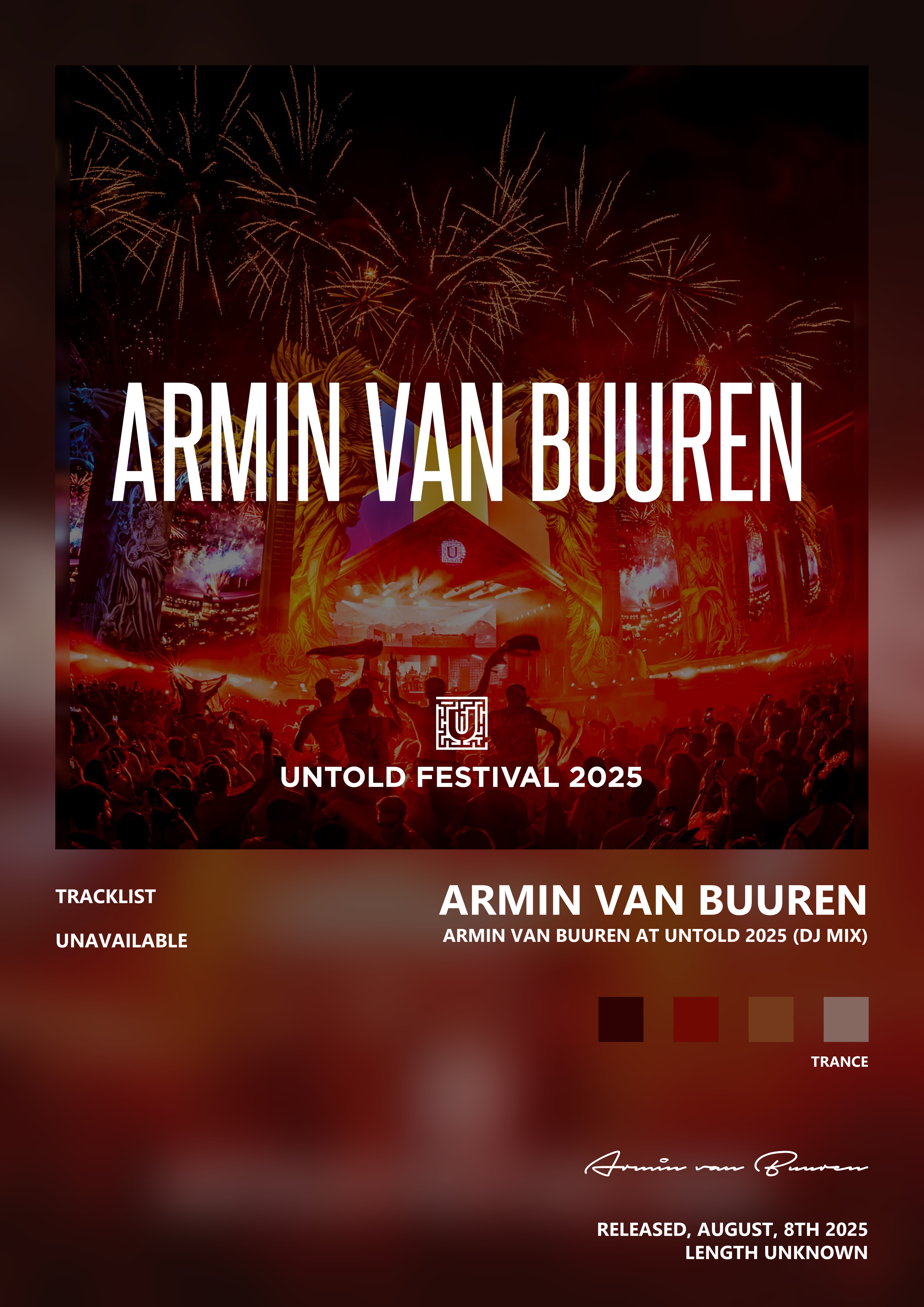Music poster: Armin van Buuren - Armin van Buuren at UNTOLD 2025 DJ Mix