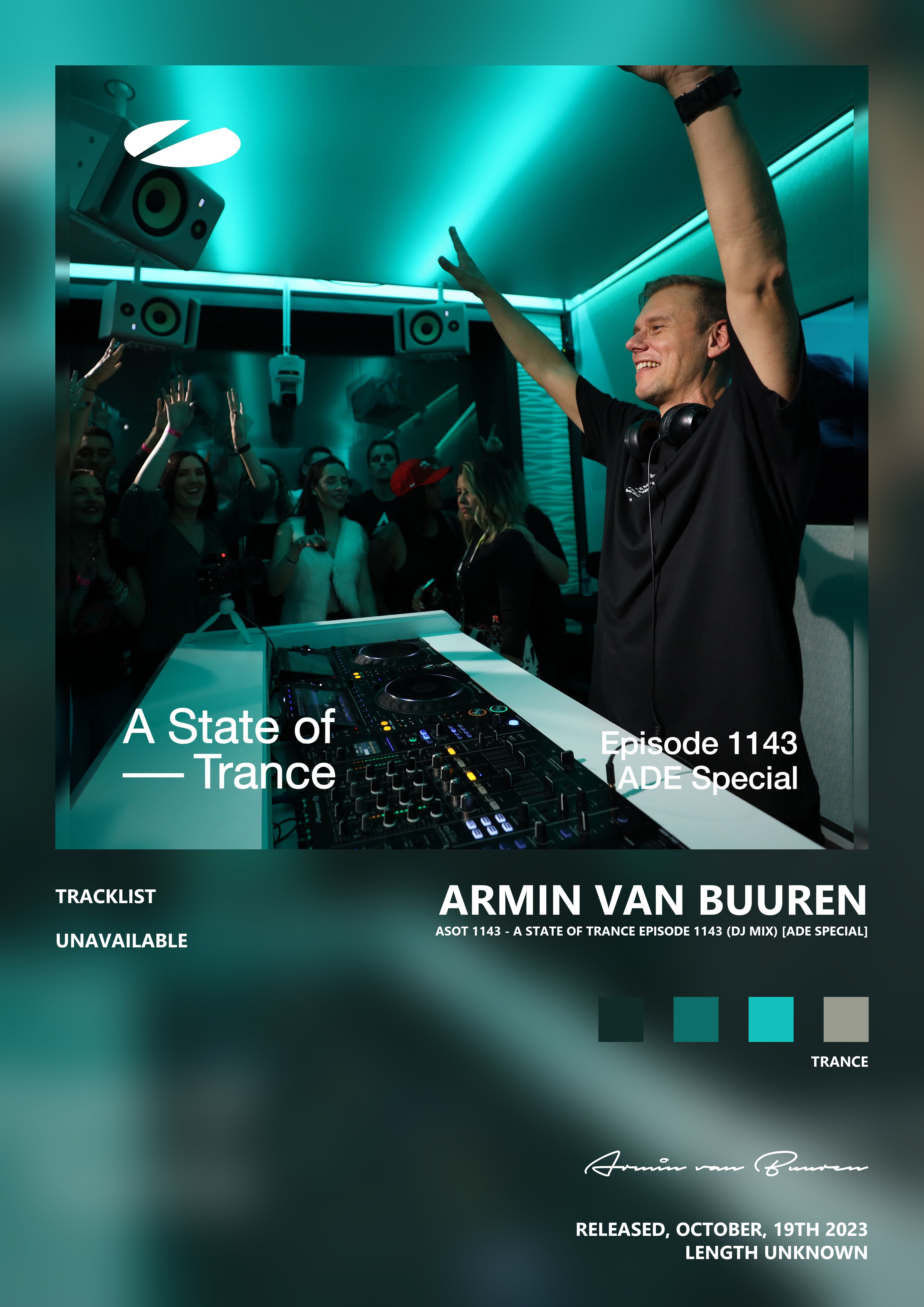 Music poster: Armin van Buuren - Asot 1143 - A State of Trance Episode 1143 DJ Mix Ade Special