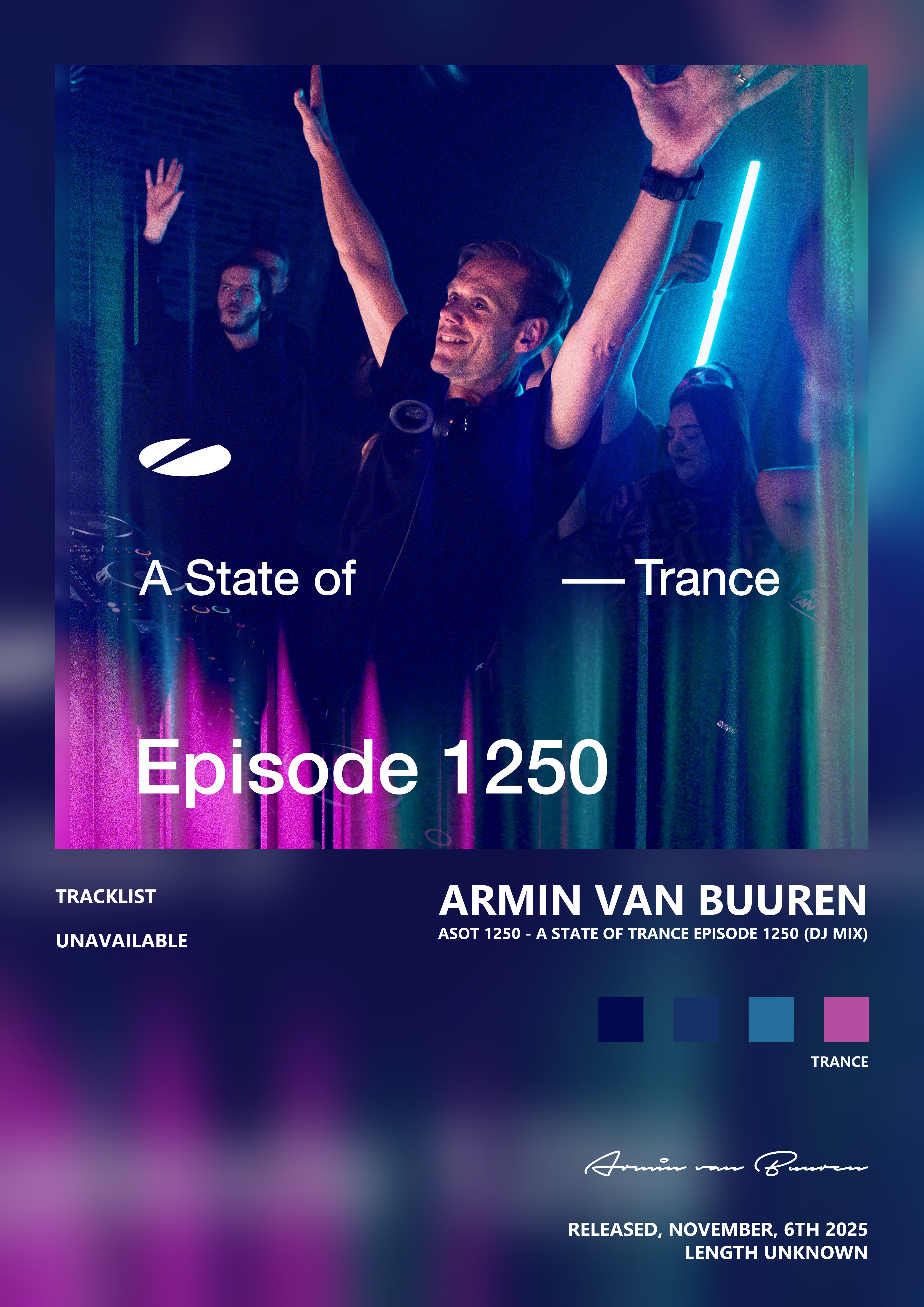 Music poster: Armin van Buuren - Asot 1250 - A State of Trance Episode 1250 DJ Mix