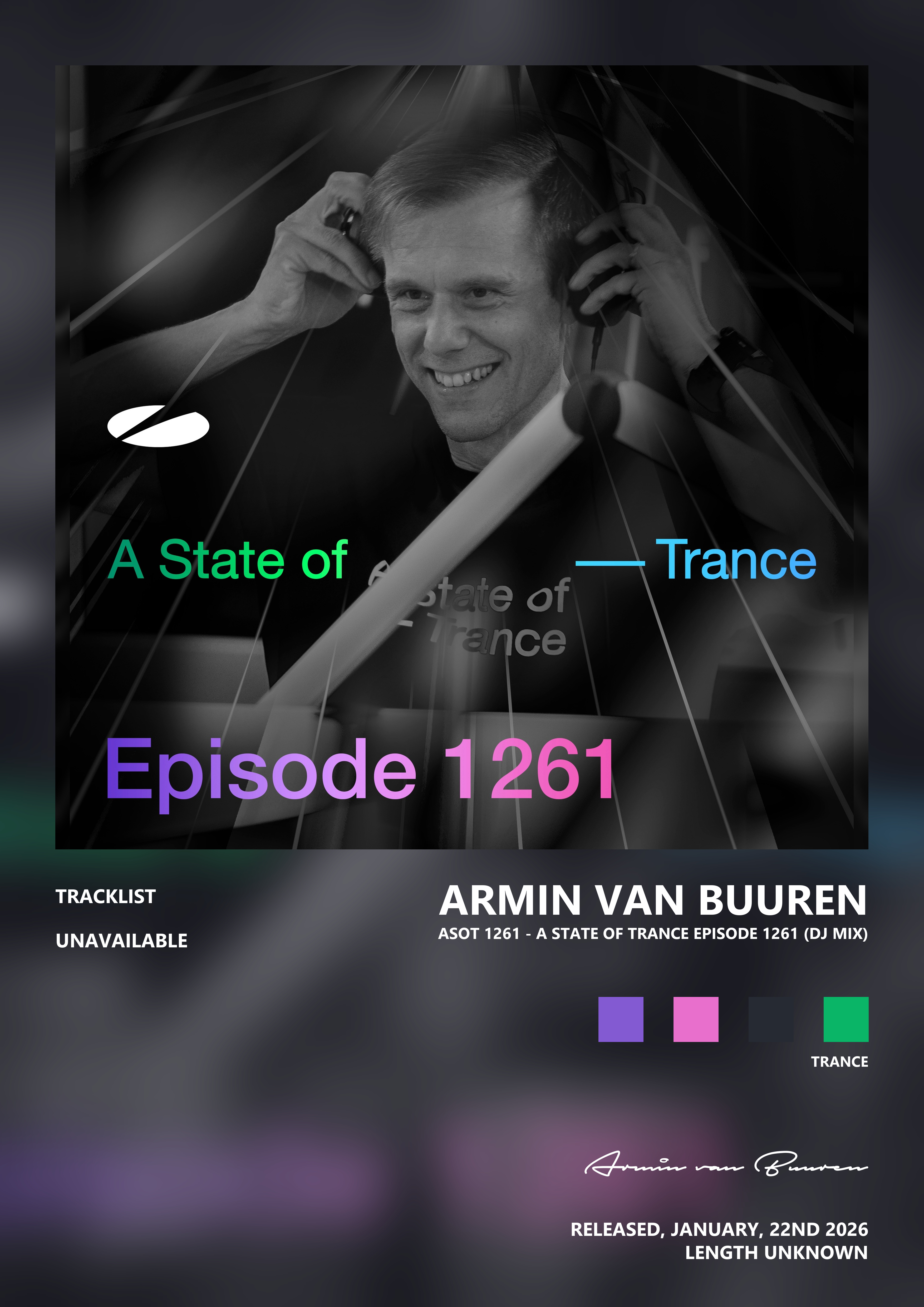 Music poster: Armin van Buuren - Asot 1261 - A State of Trance Episode 1261 DJ Mix