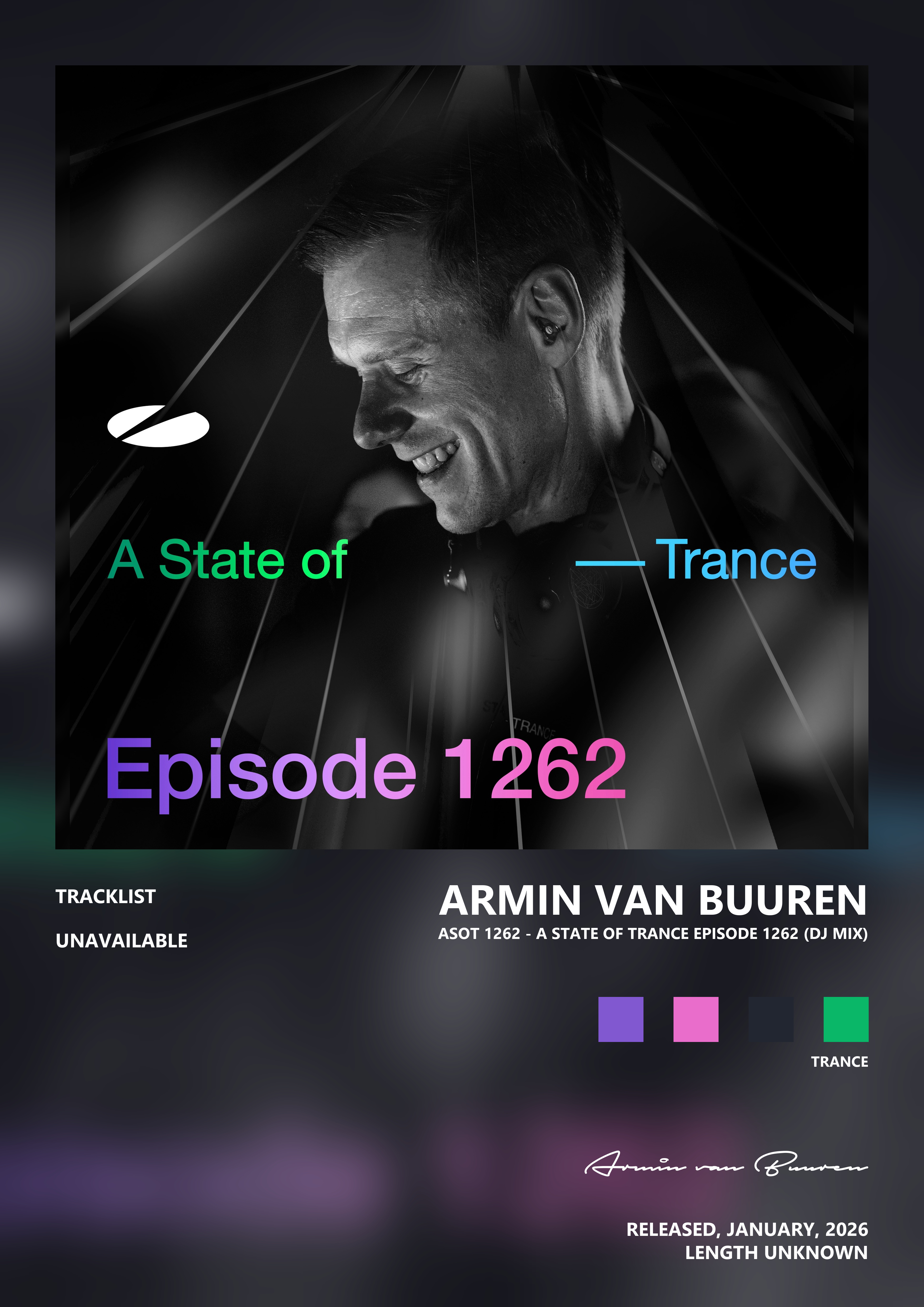 Music poster: Armin van Buuren - Asot 1262 - A State of Trance Episode 1262 DJ Mix