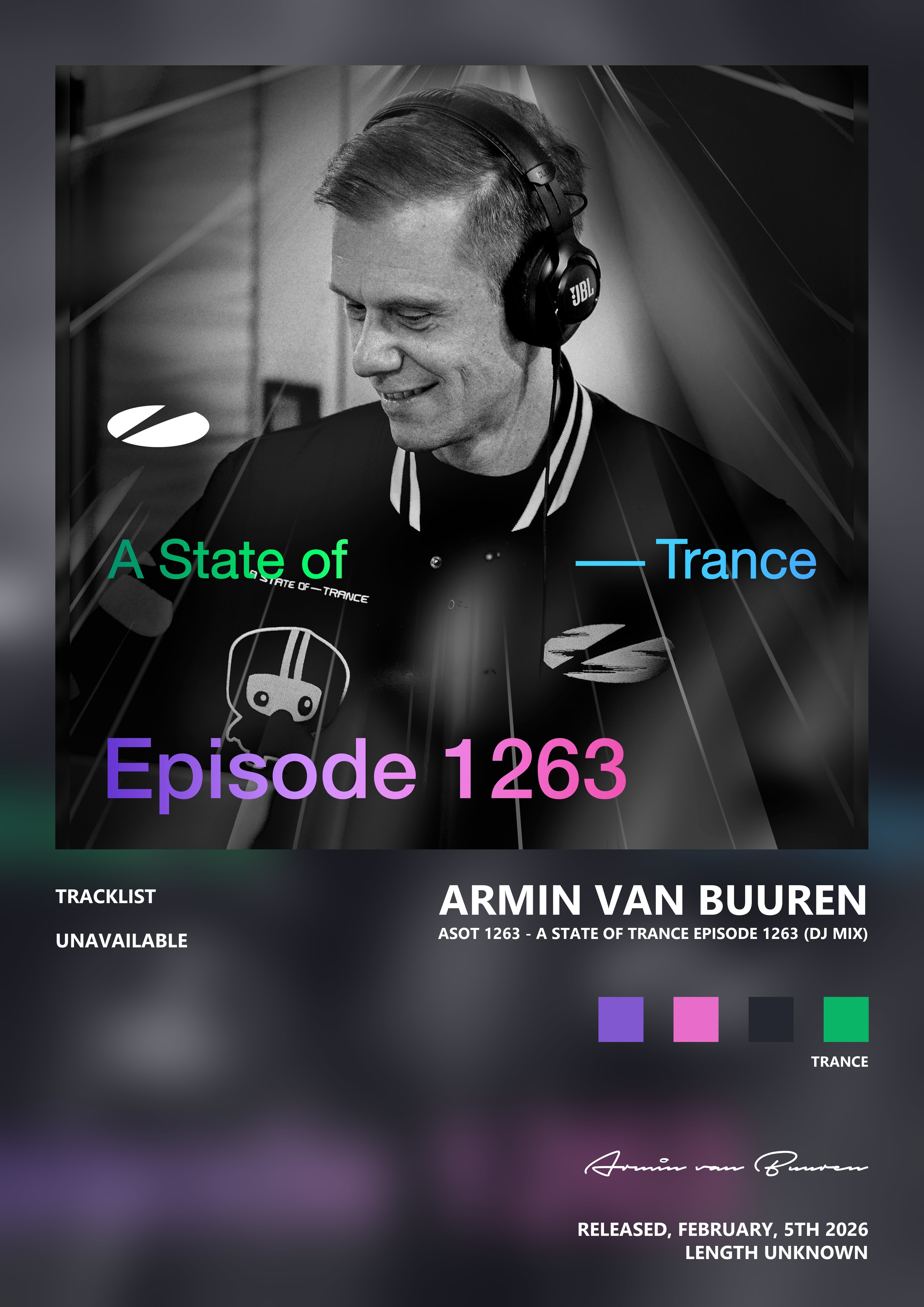 Music poster: Armin van Buuren - Asot 1263 - A State of Trance Episode 1263 DJ Mix