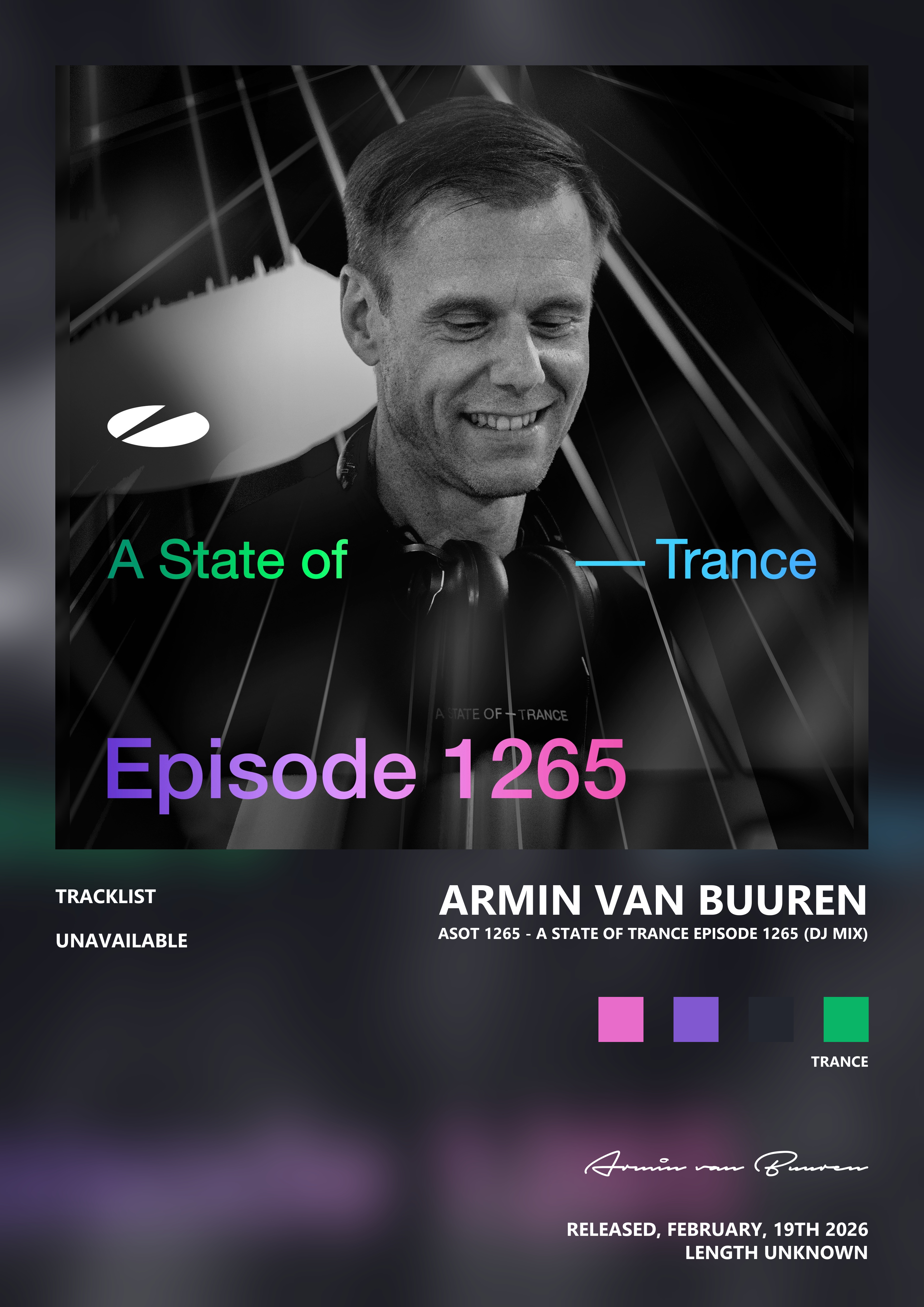 Music poster: Armin van Buuren - Asot 1265 - A State of Trance Episode 1265 DJ Mix