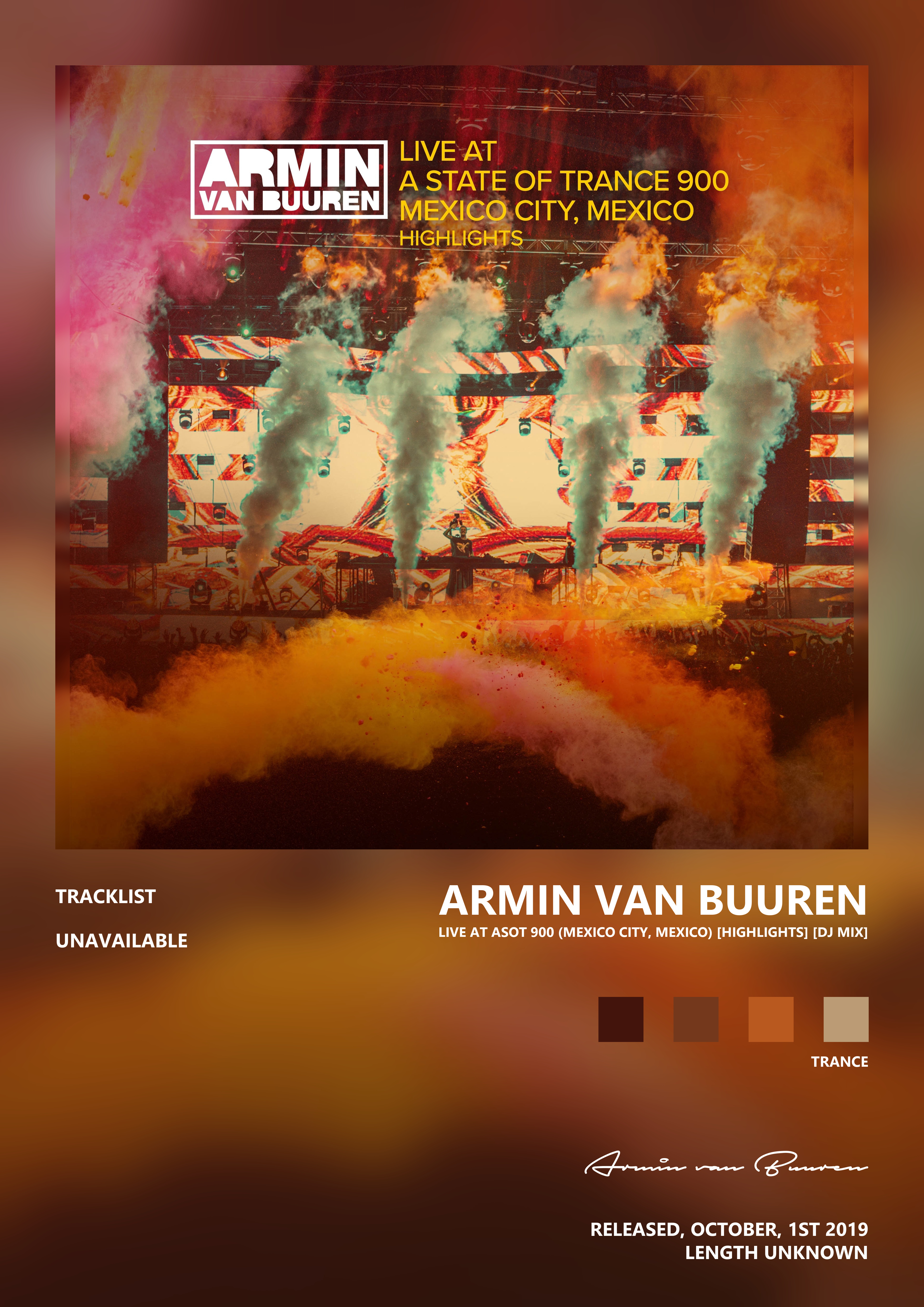 Music poster: Armin van Buuren - Live at Asot 900 Mexico City Mexico Highlights DJ Mix