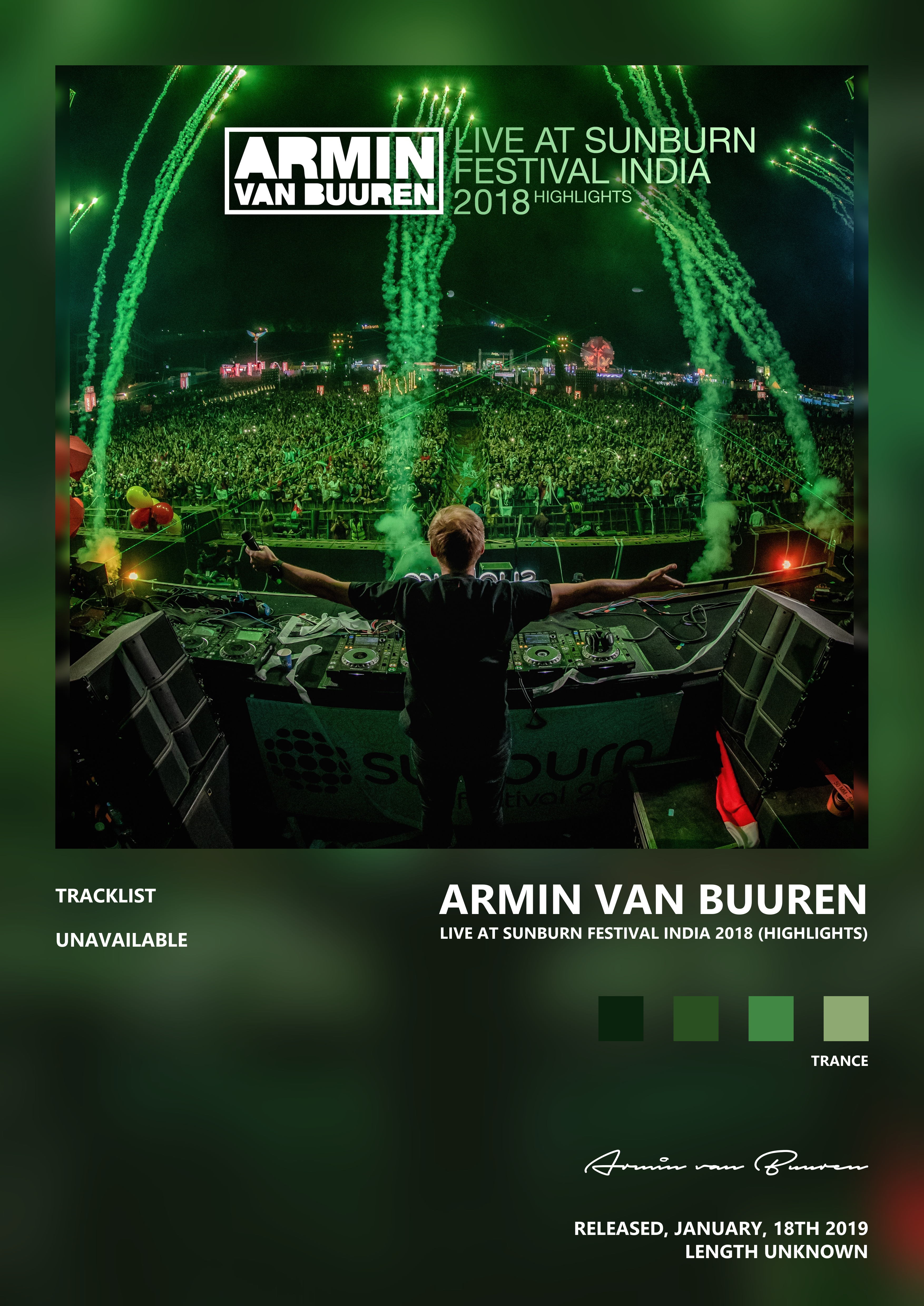 Music poster: Armin van Buuren - Live at Sunburn Festival India 2018 Highlights