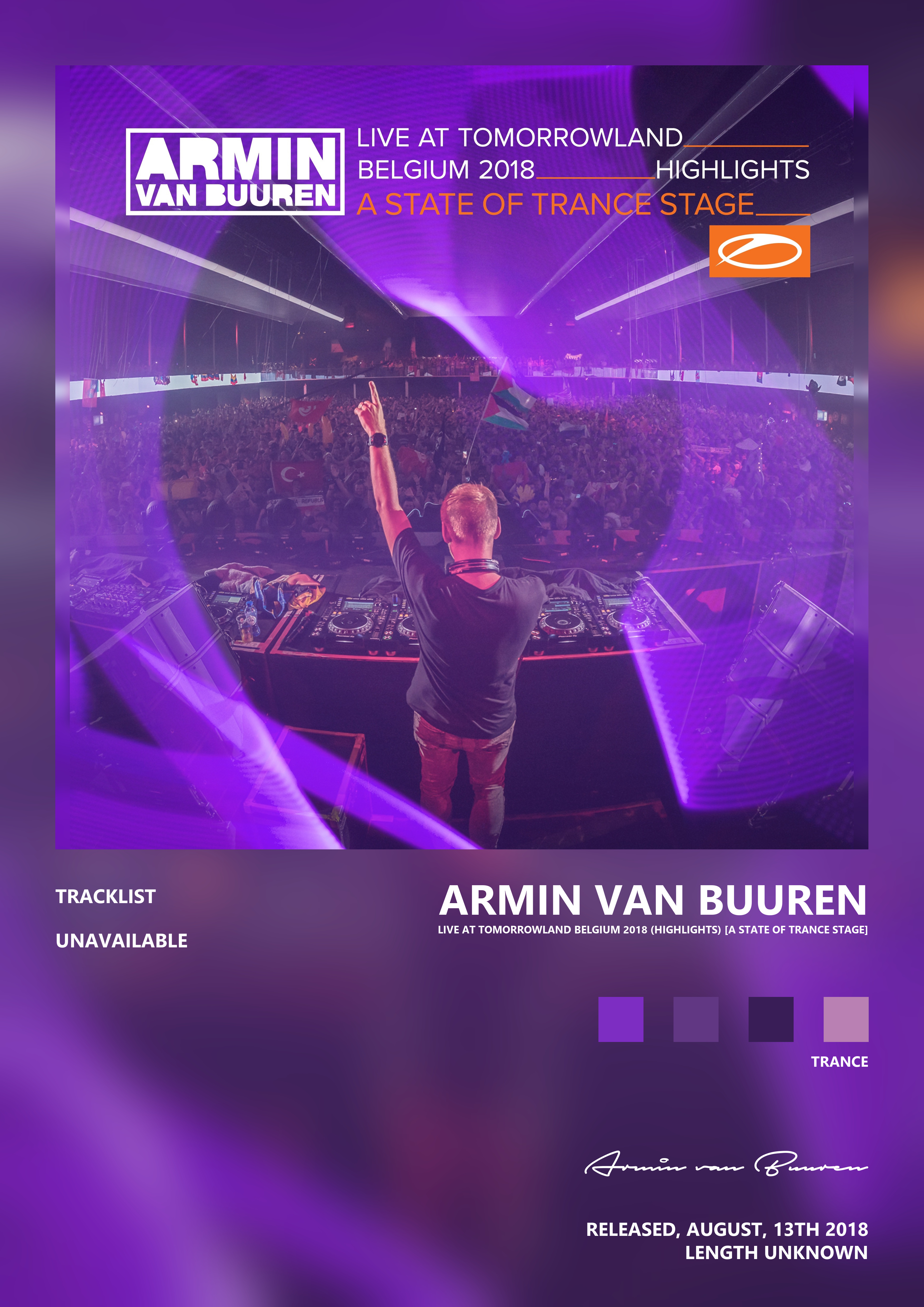 Music poster: Armin van Buuren - Live at Tomorrowland Belgium 2018 Highlights A State of Trance Stage